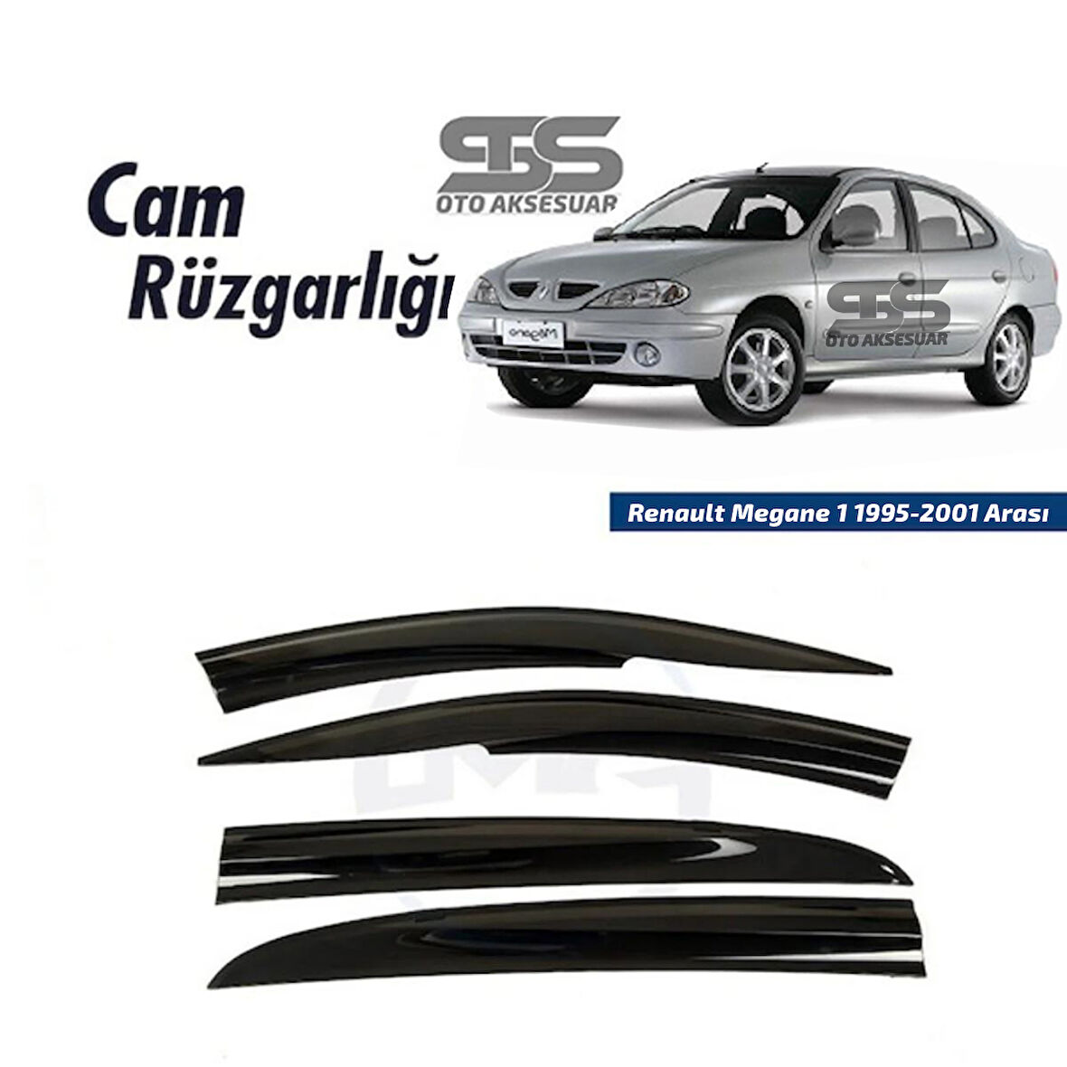 Cam Rüzgarlığı Renault Megane 1 1995-2001 Arası Mügen Tip Piano Black