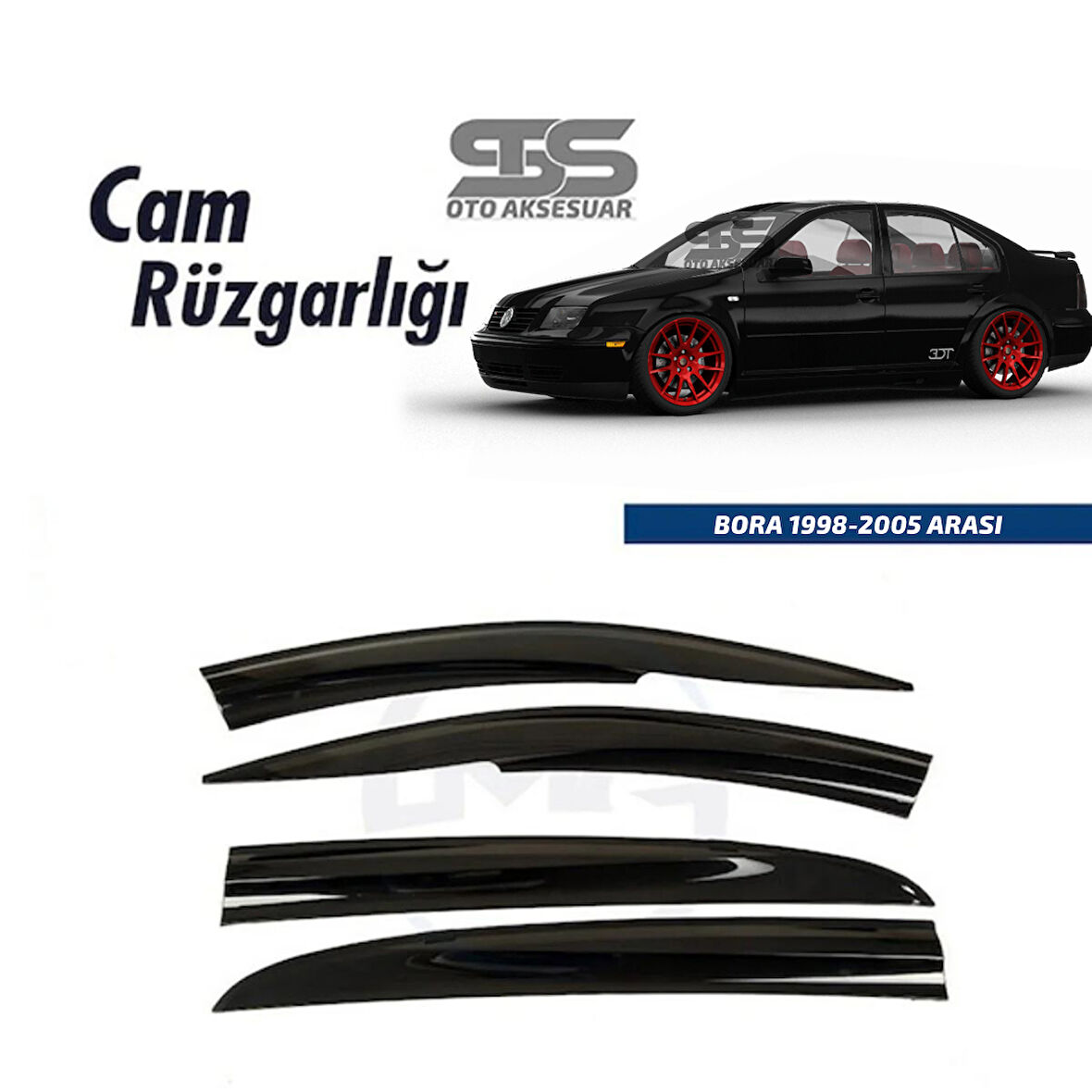 Cam Rüzgarlığı Volkswagen Bora 1998-2005 Arası Mügen Tip Piano Black