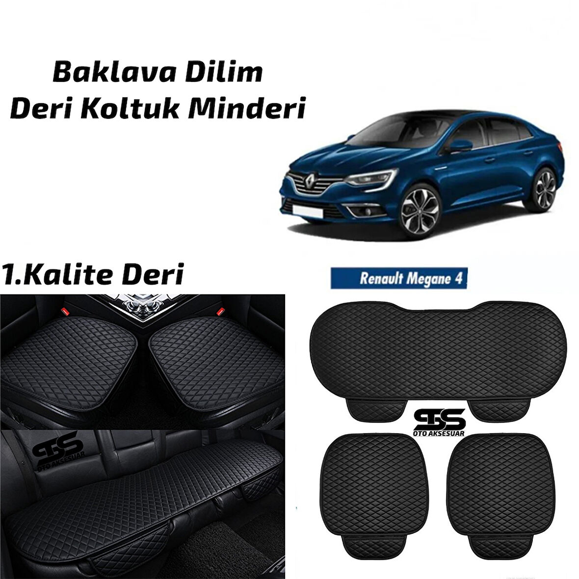 Renault Megane 4 Siyah Deri Oto Koltuk Minderi