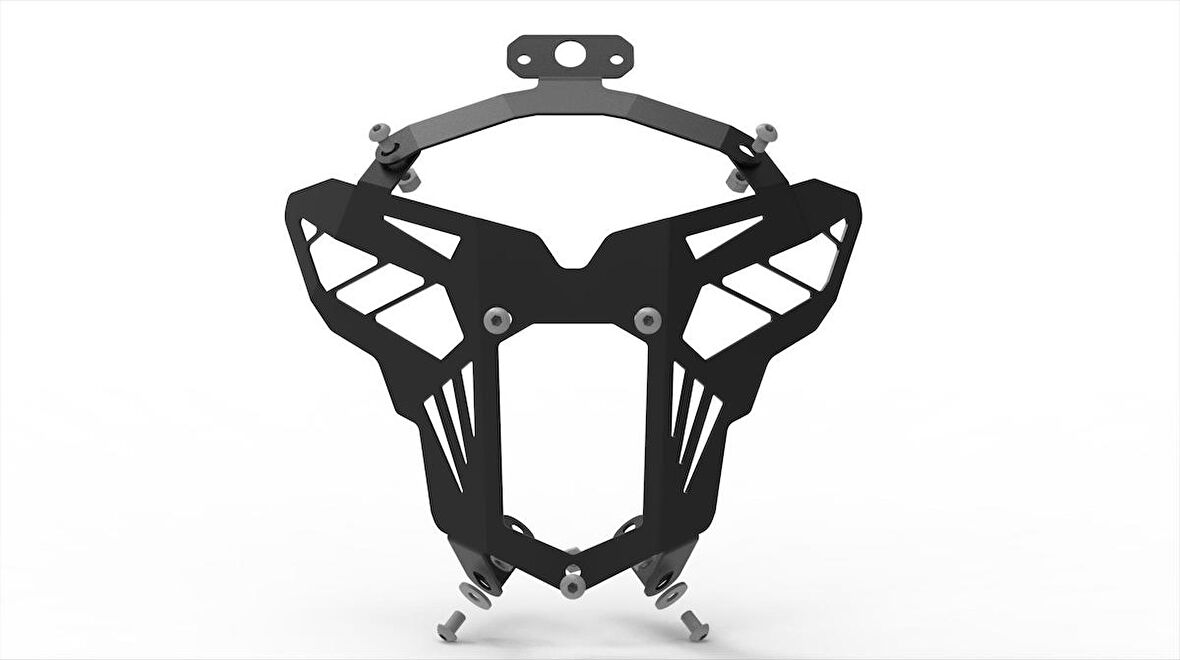 BAJAJ PULSAR N 250  Far Koruma Demiri Şeffaf Pleksi Camlı (CNC Kesim,Statik Boyalı)- ARASMOTO