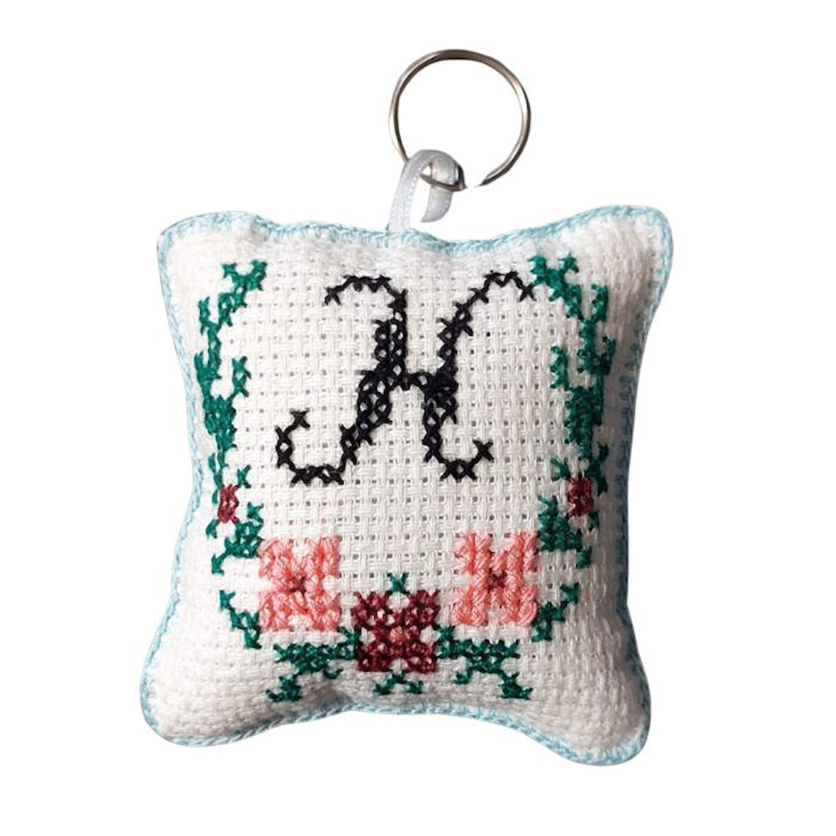 Uretti - Sibel 2453 5079 El Yapımı H Harfi Kanaviçe Anahtarlık