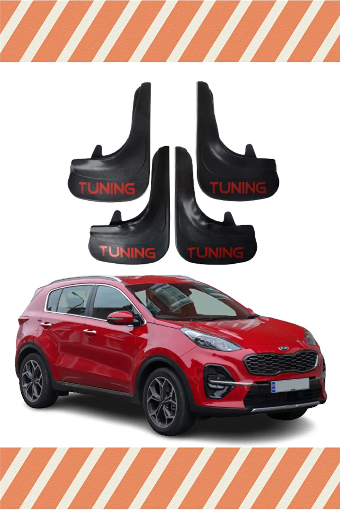 Kia Sportage Tuning yazılı 4’lü tozluk çamurluk paçalık şık tasarım