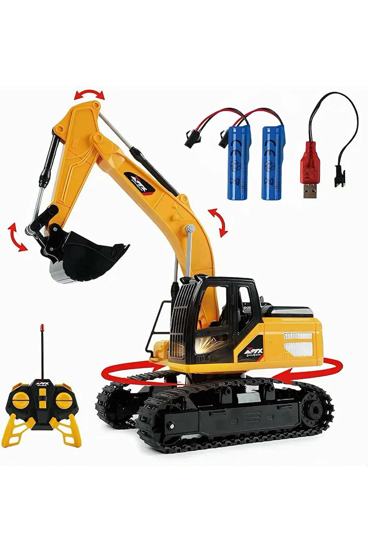Oyuncak Uzaktan Kumandalı Şarjlı Ekskavatör - Kepçesi Hareketli - Metal Uçlu Kumandalı Kepçe