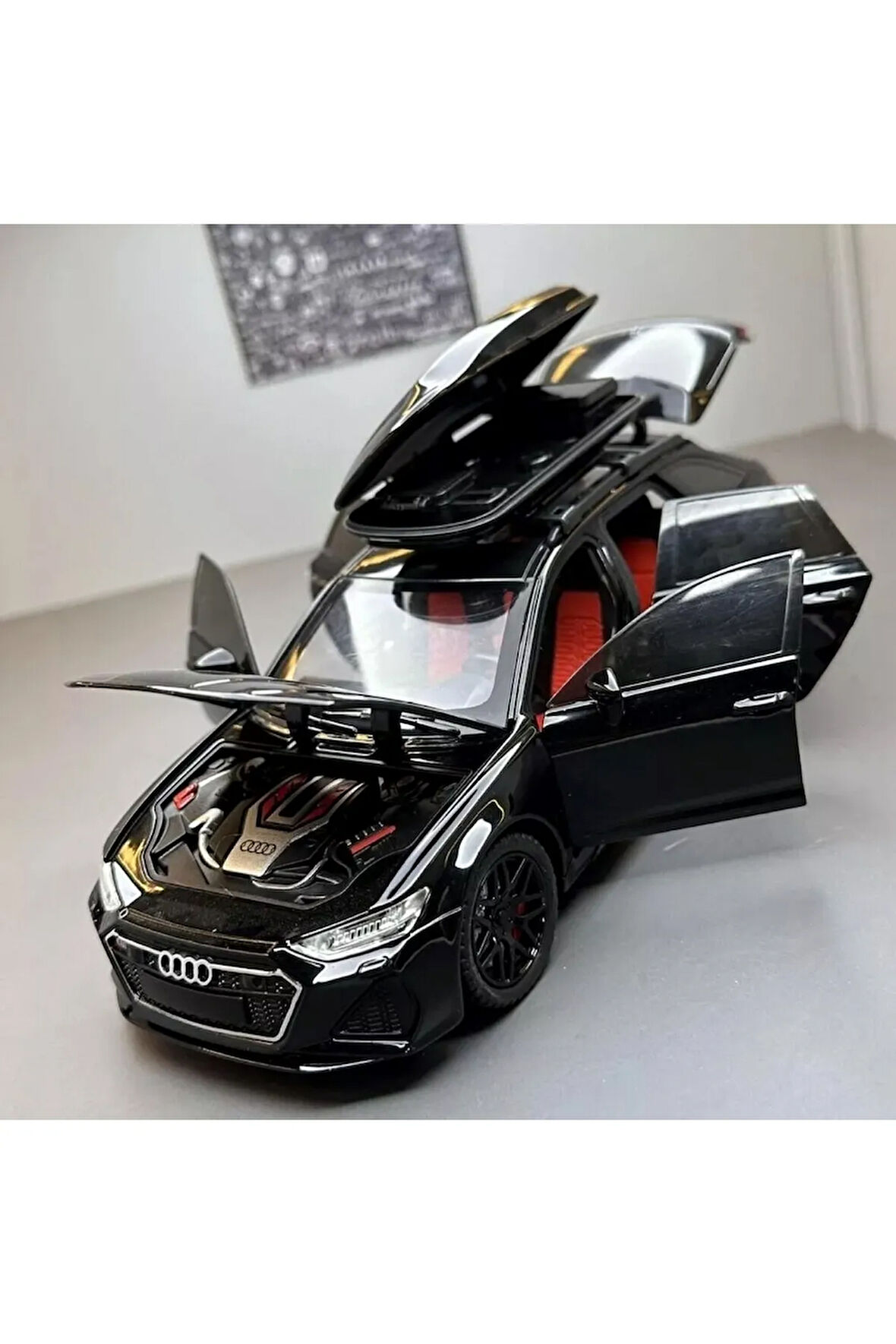 Audi Rs6 Araba Station Wagon 1:24 Diecast Metal Model Araba Koleksiyon Araba Sesli Işıklı 21Cm