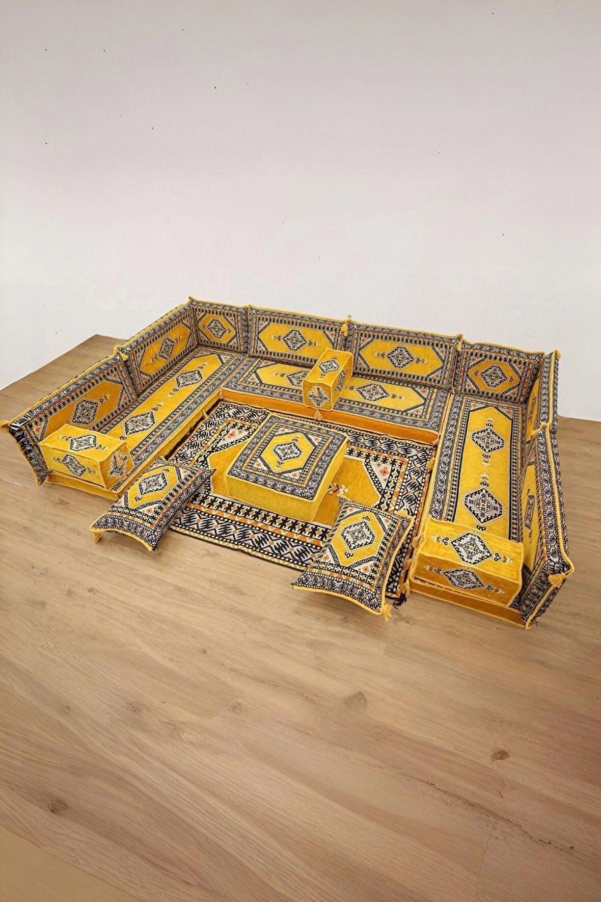 Şark Köşesi Takımı %100 Yerli Üretim | Özel Dokuma Kumaş | 10 cm Çökmeyen Sünger Minder