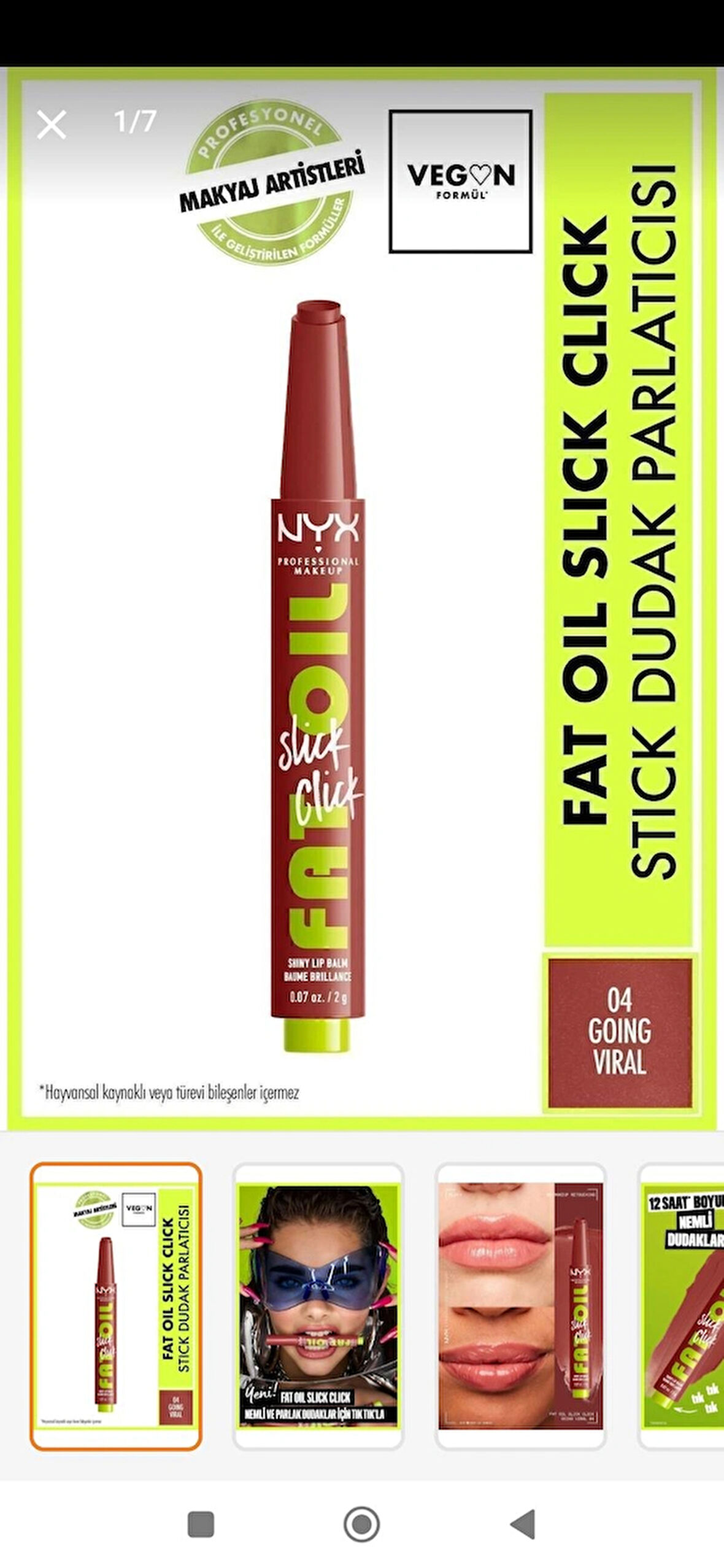 Nyx professional makeup far oil slick parlatıcı nemlendirici 04 Going viral