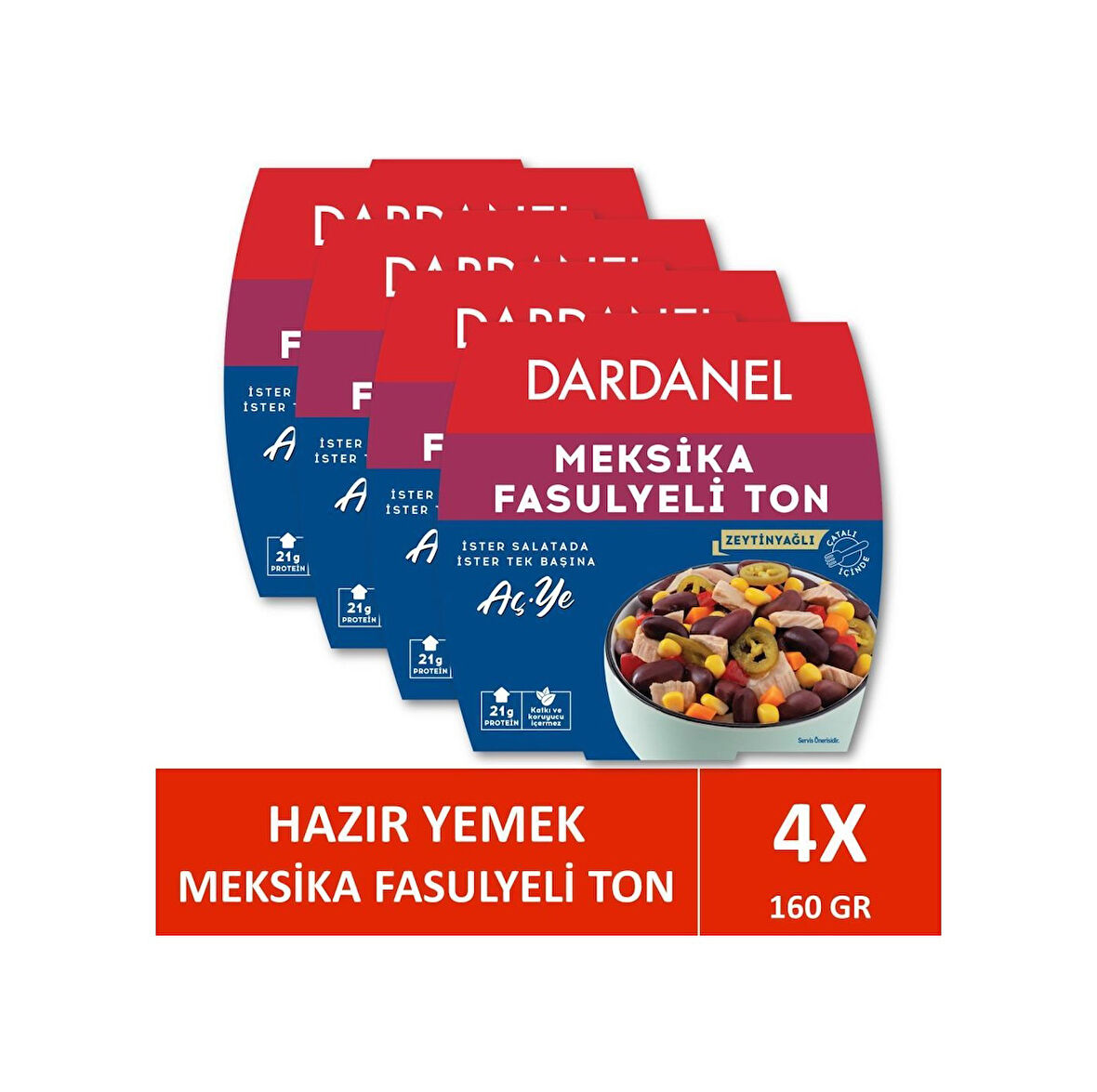 Dardanel Aç Ye Meksika Fasulyeli Ton Balığı 4 X 160 G