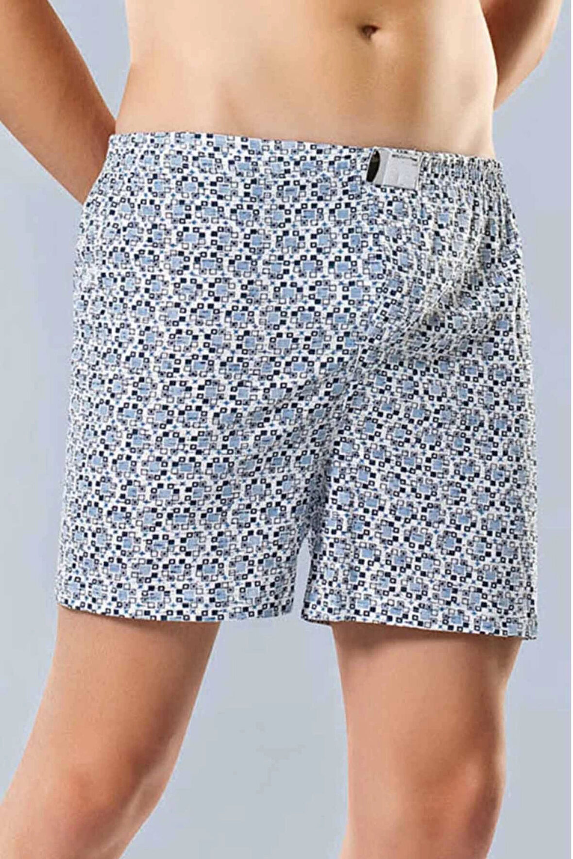 biçomi Erkek Penye Empirme Boxer Desenli Büyük Beden - 1277A