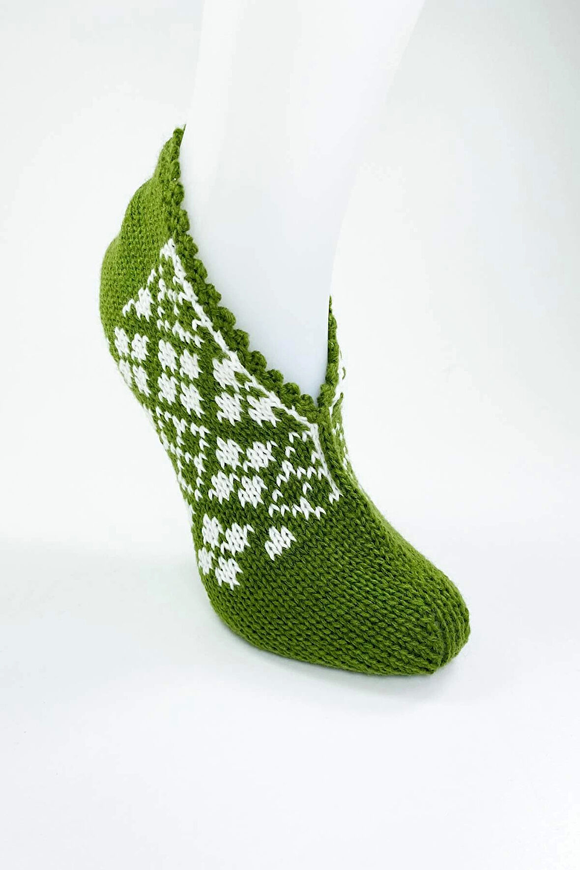 biçomi El Örgüsü Kışlık Şık Kadın Yün Patik D10