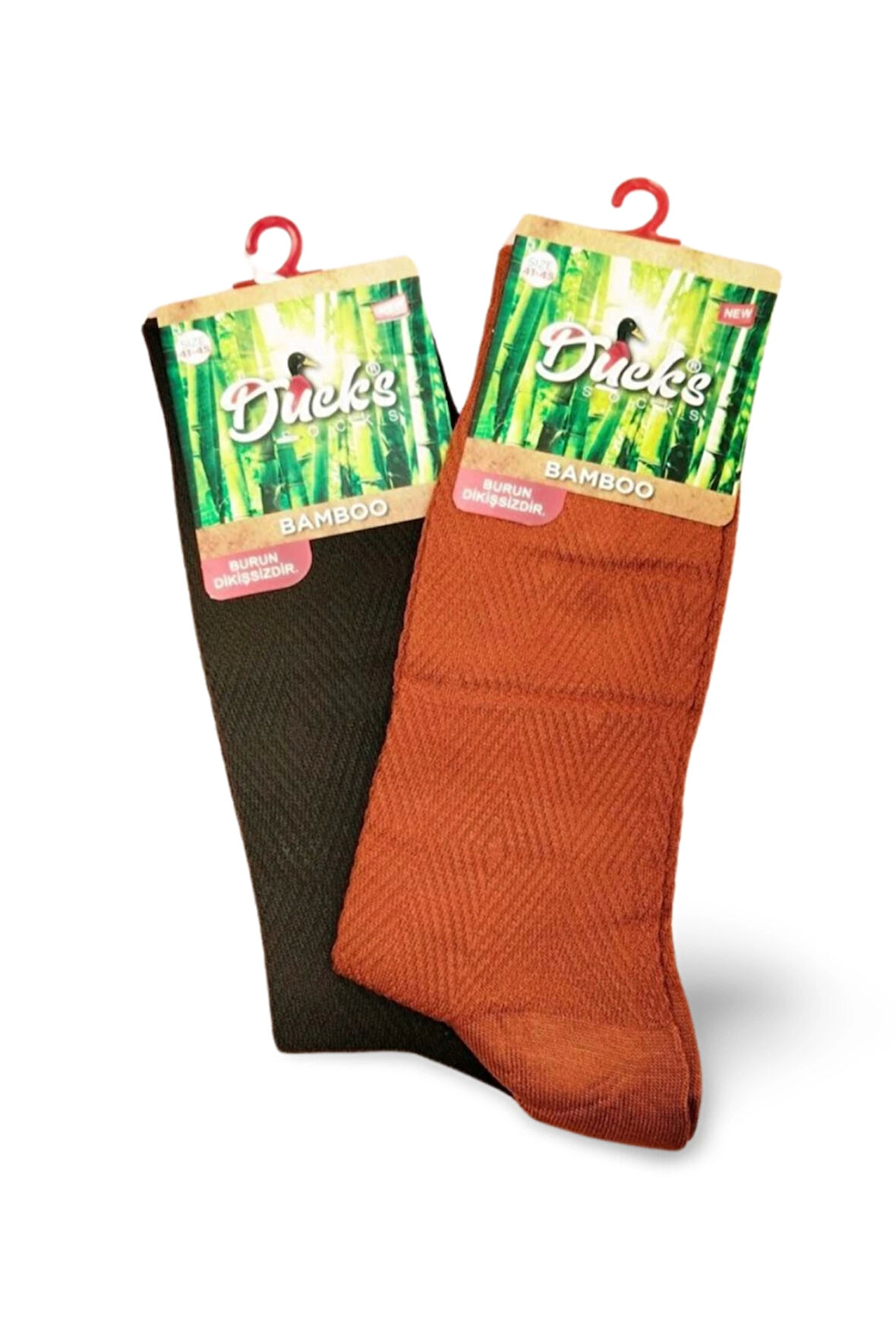 biçomi 2 Çift Ducks Bambu Dikişsiz Çorap Renk2