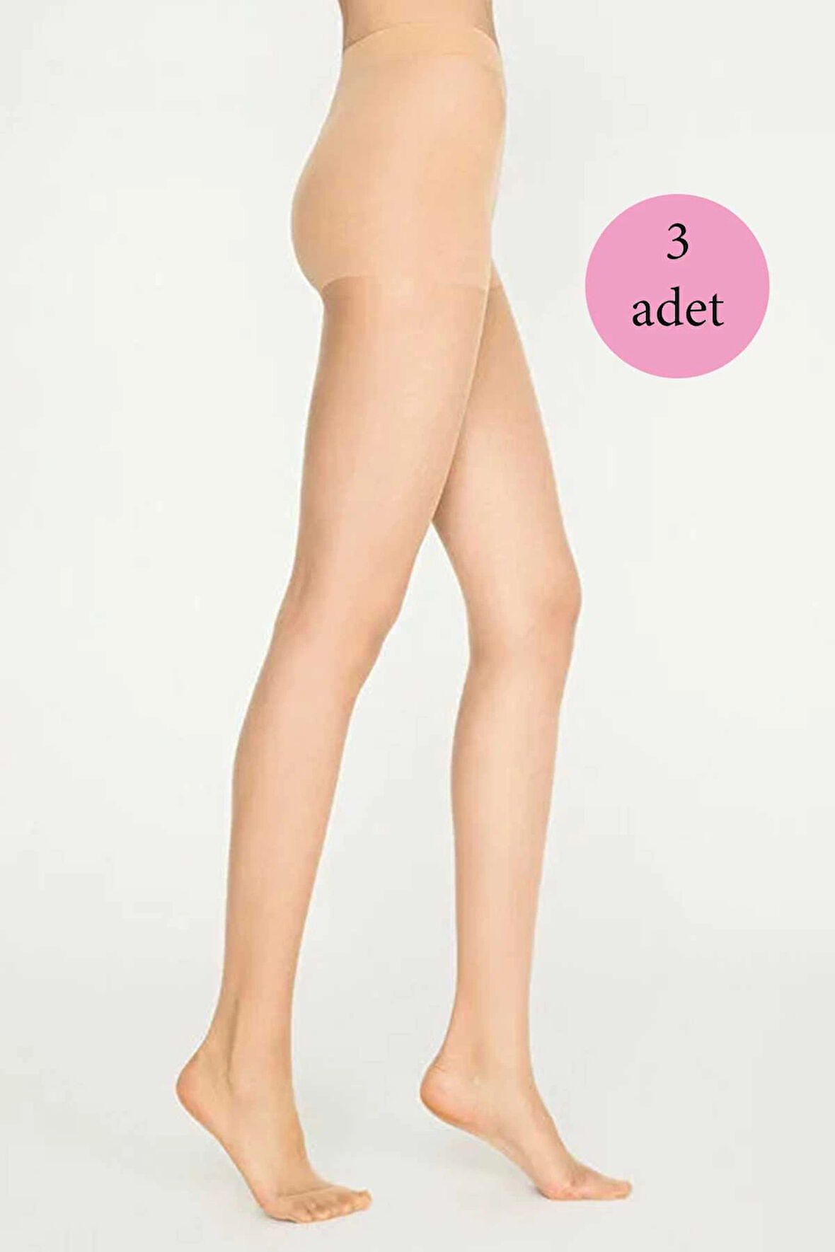 biçomi 3 Adet Parlak Fit 15 Likralı Külotlu Çorap Açık Ten