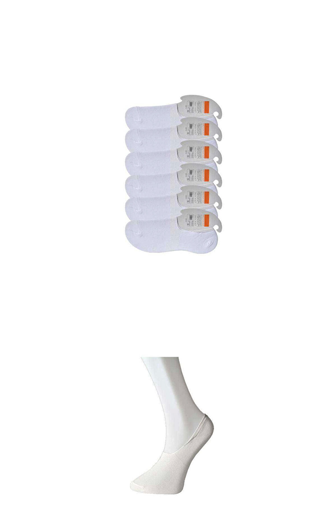 biçomi Beyaz Erkek Babet Çorap 6 çift