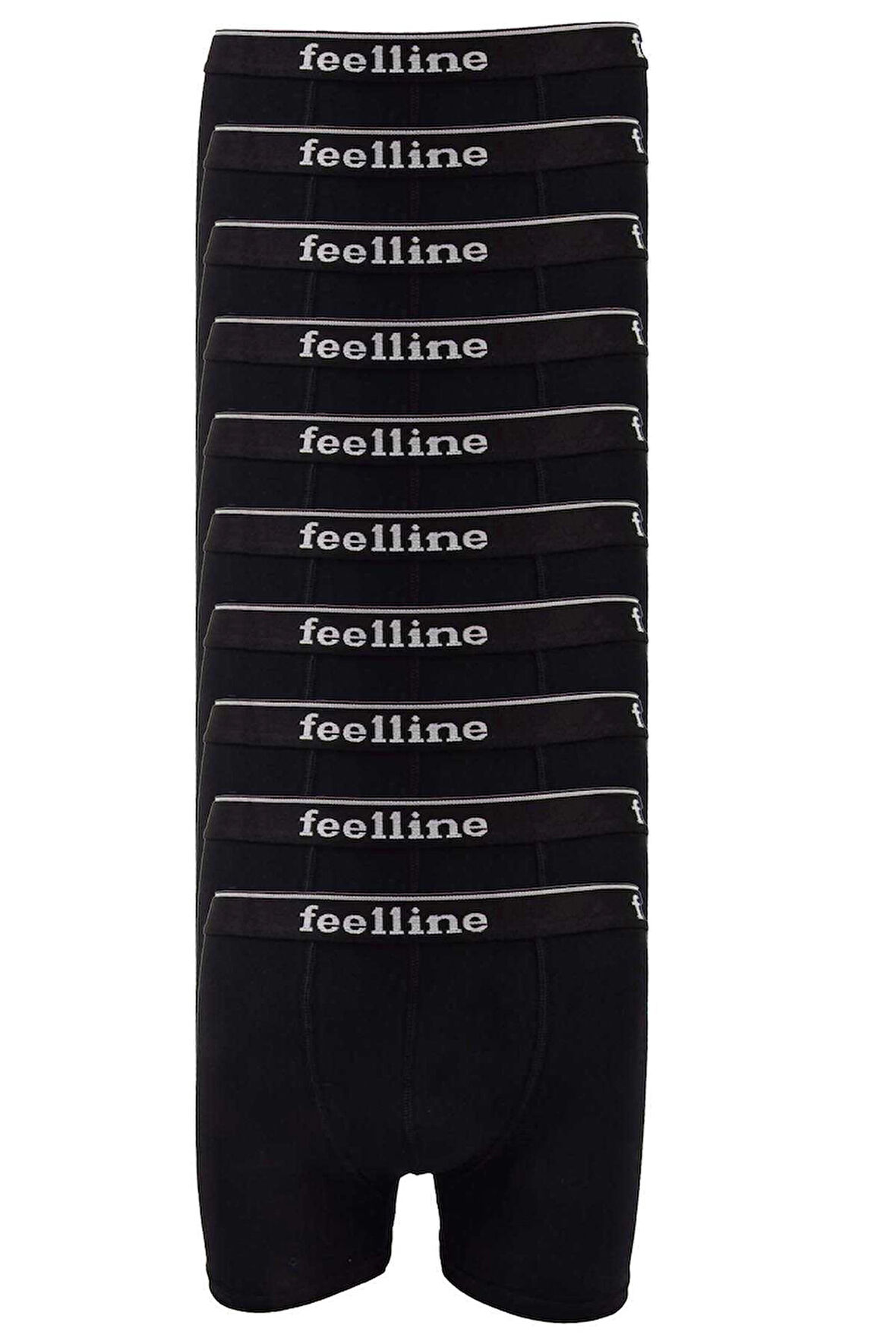 biçomi 10 adet Feelline Siyah Pamuklu Doğal Likralı Erkek Boxer