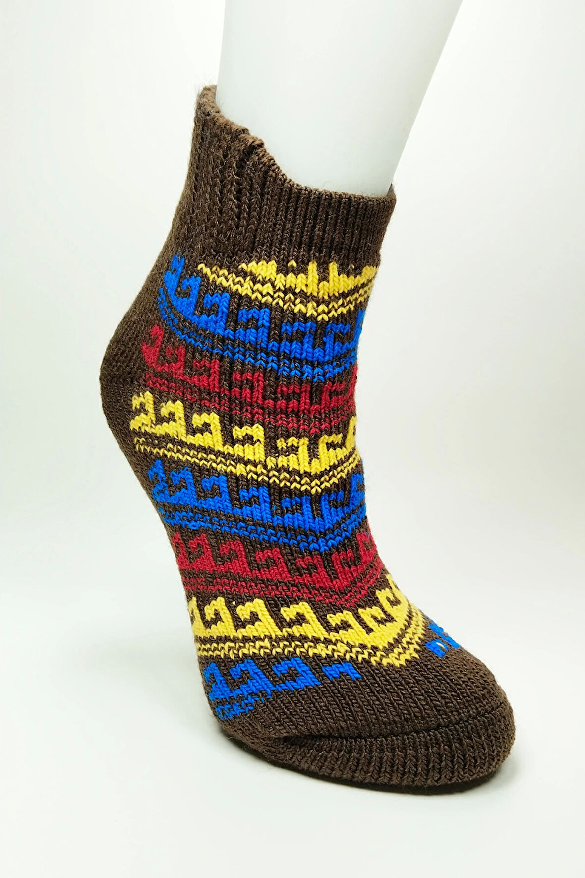 biçomi Kalın Kışlık Kadın Soket Çorap Yünlü Havlu Ev Giyim Patik  Desen 1 Kahve