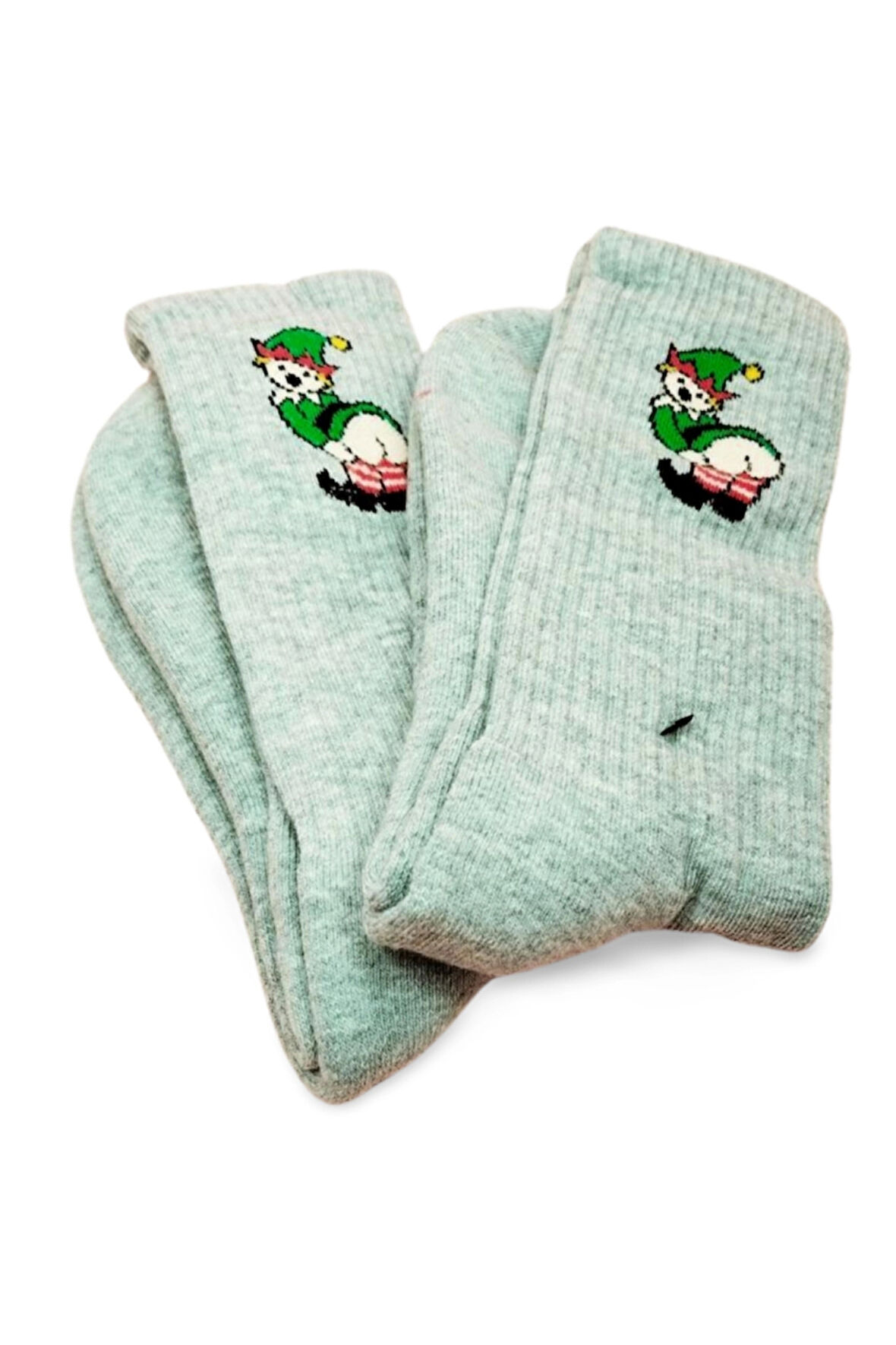 biçomi Neşeli Kolaj Çorap Popo Baskılı Esprili Kolej Çorap 2 Çift