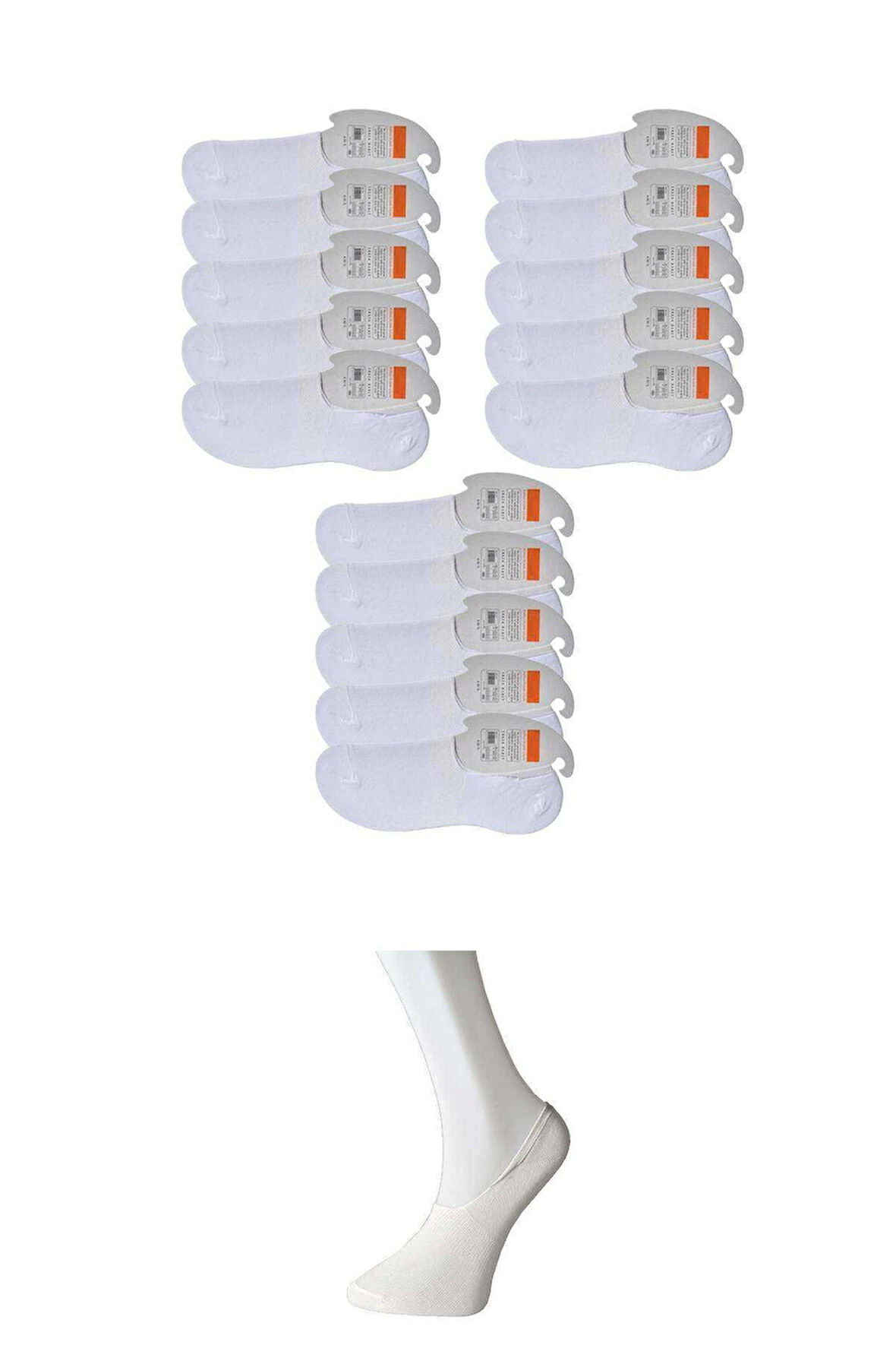 biçomi Beyaz Erkek Babet Çorap 15 çift
