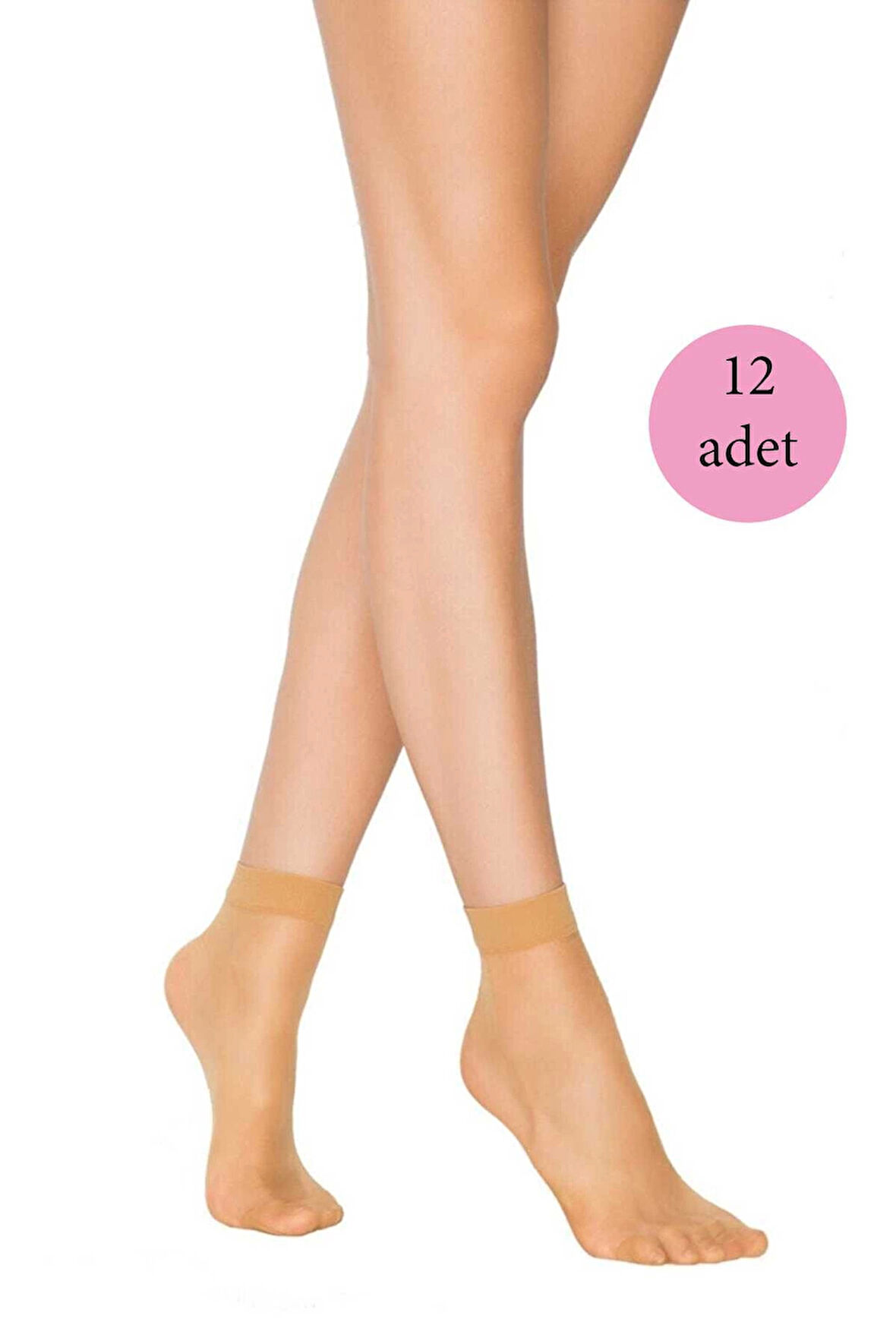 biçomi 12 Adet Kadın Ten Süper 15 Mat Soket Çorap Ten