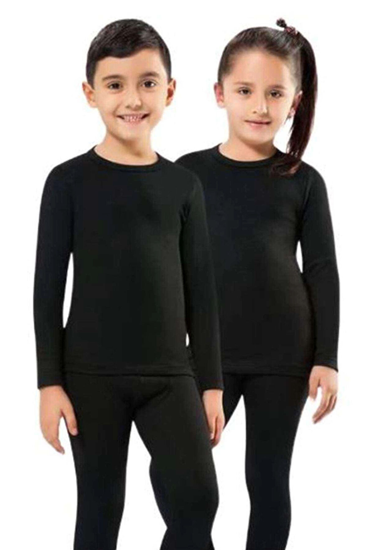 biçomi Kota 1 Adet Kız Erkek Çocuk Termal Siyah İçlik Fanila Body 2005