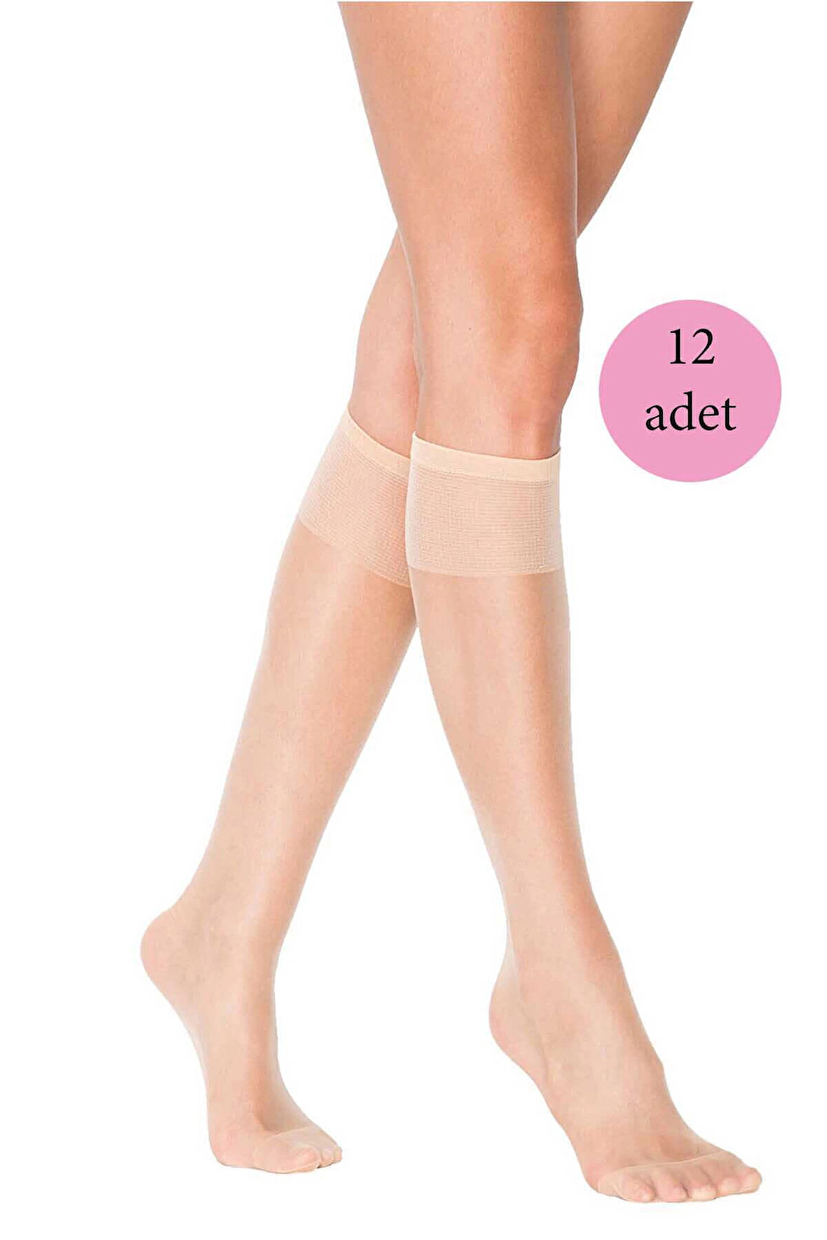 biçomi 12 Adet Süper Ince 15 den Mat Pantolon Çorabı Açık Ten