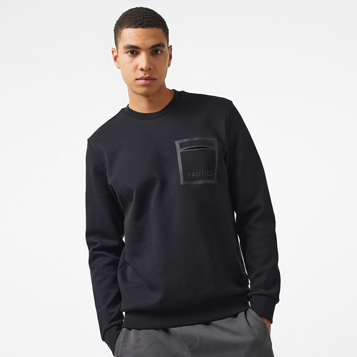 Nautica Erkek Siyah Regular Fit Sweatshirt