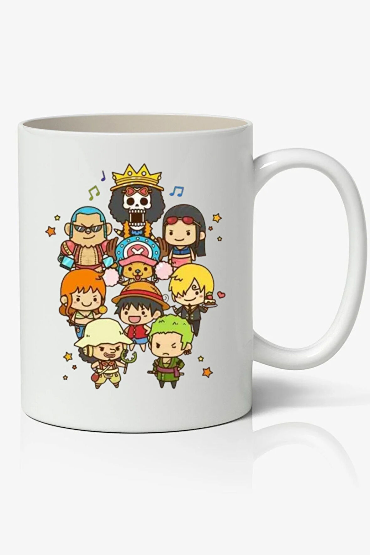 One Piece Karakterler Luffy Temalı Beyaz Kupa Bardak Sevgiliye Arkadaşa Hediye