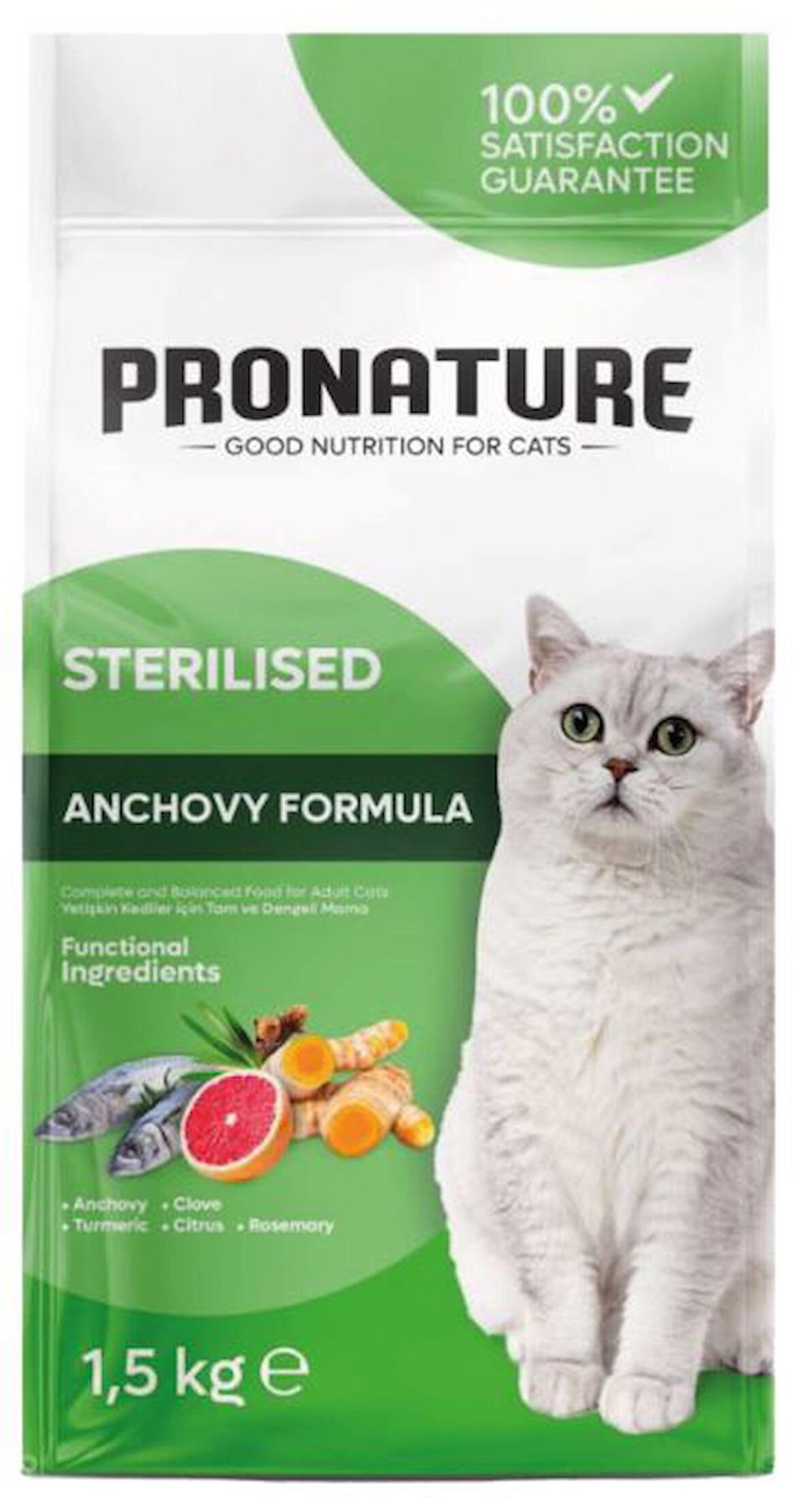 Pronature Daily Protect Hamsili ve Pirinçli Yetişkin Kedi Maması 1,5 Kg