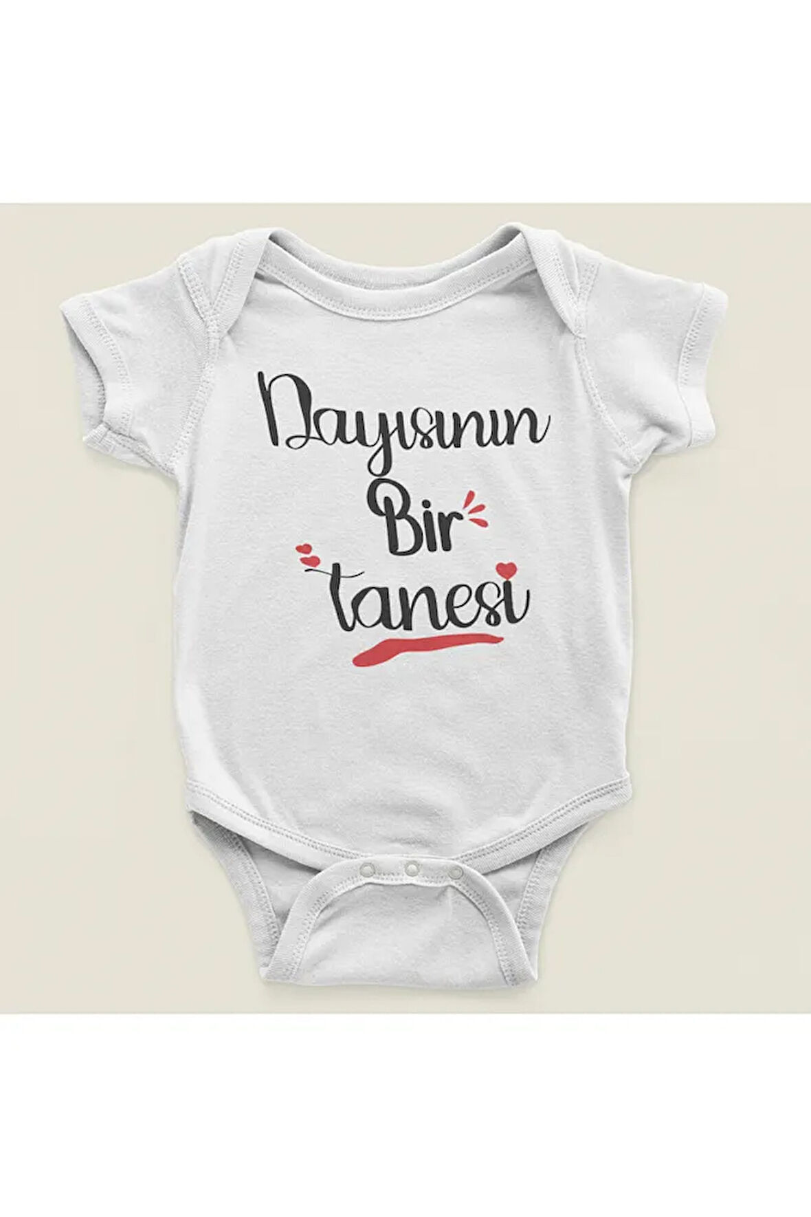 Dayısının Bir Tanesi Yazılı Pamuklu Yumuşak Unisex Çıtçıtlı Body Zıbın