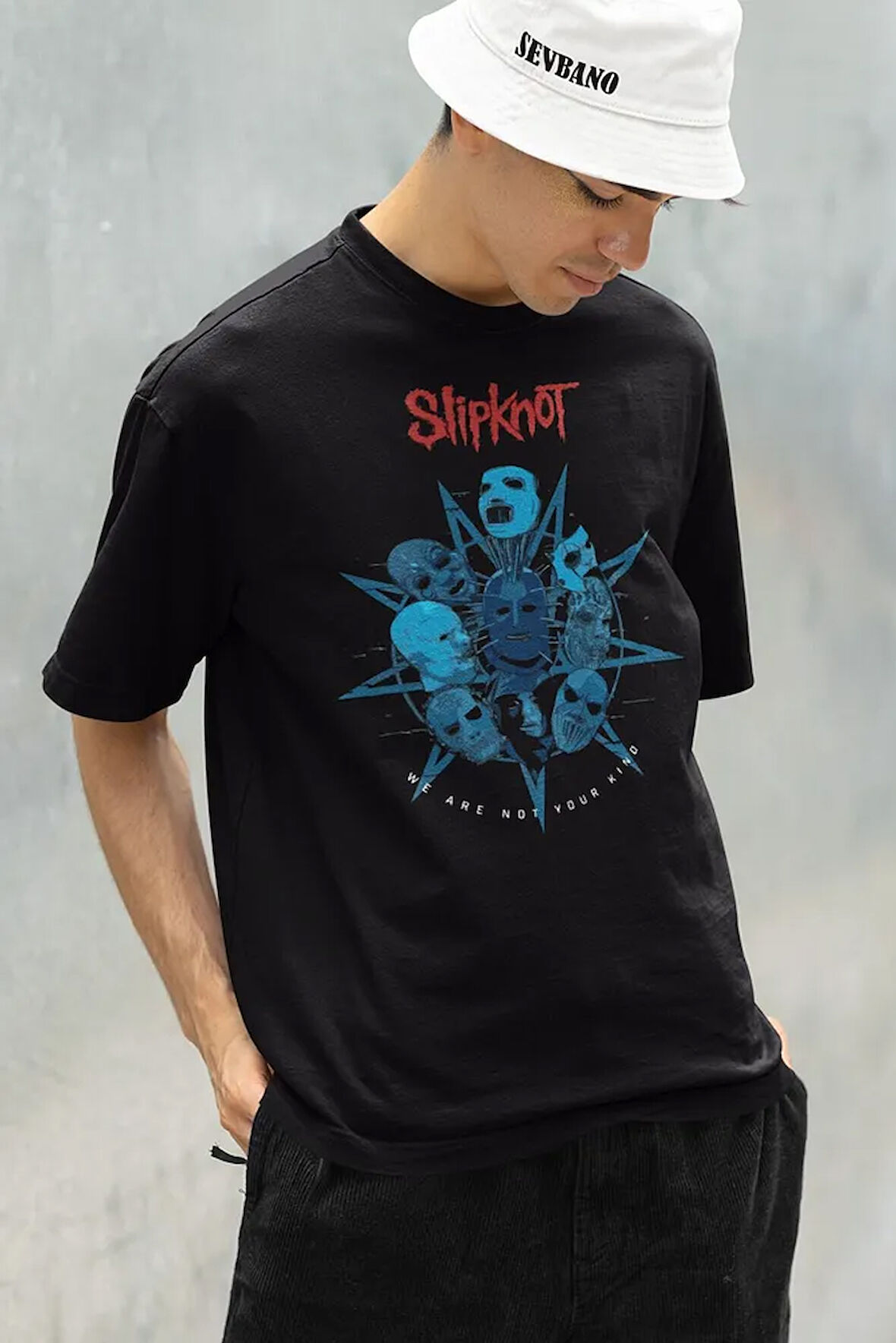 We Are Not Your Kind Slipknot Baskılı Unisex Oversize Rock Metal Tişört