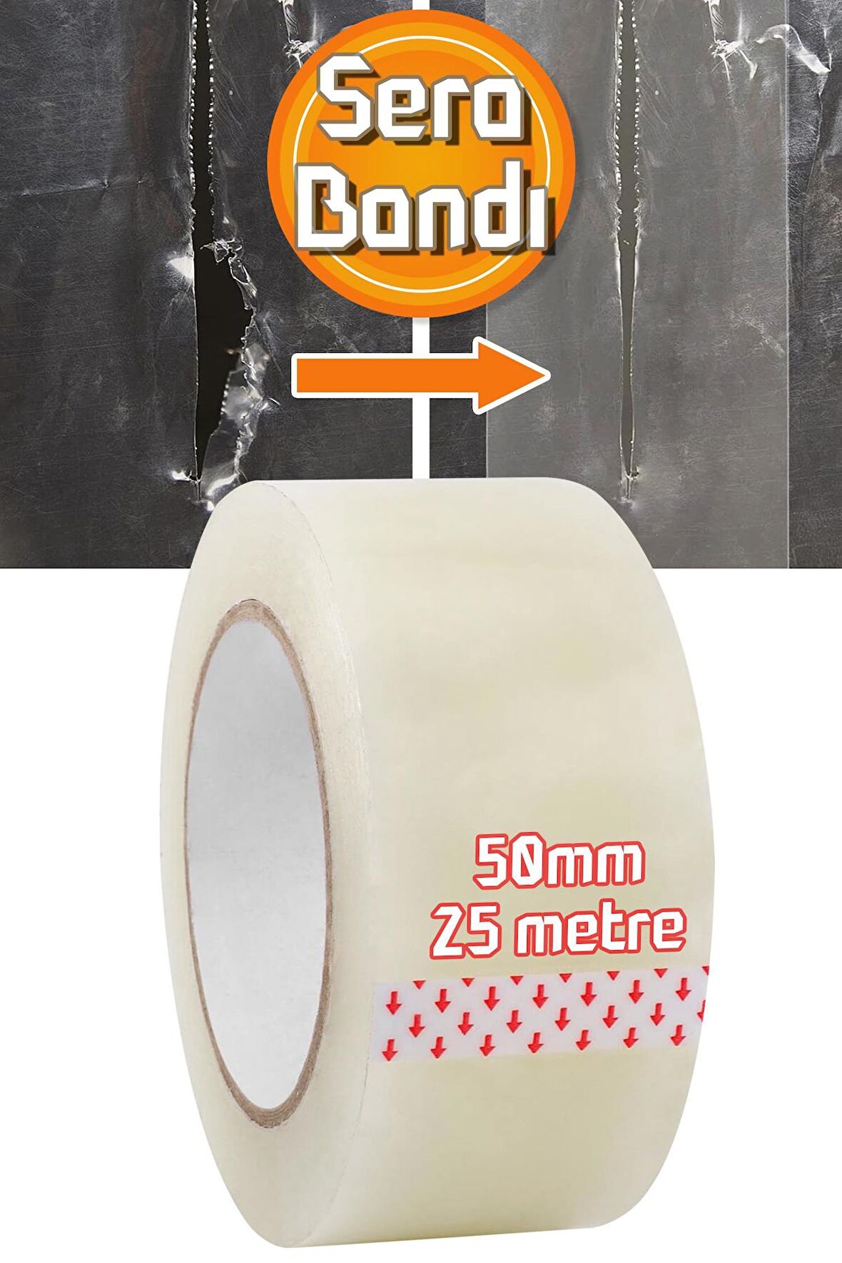 Sera Bandı Sera Naylonu Tamir Bandı UV Dayanıklı Yüksek Yapışkan PE Greenhouse Tape 50mm X 25 Metre