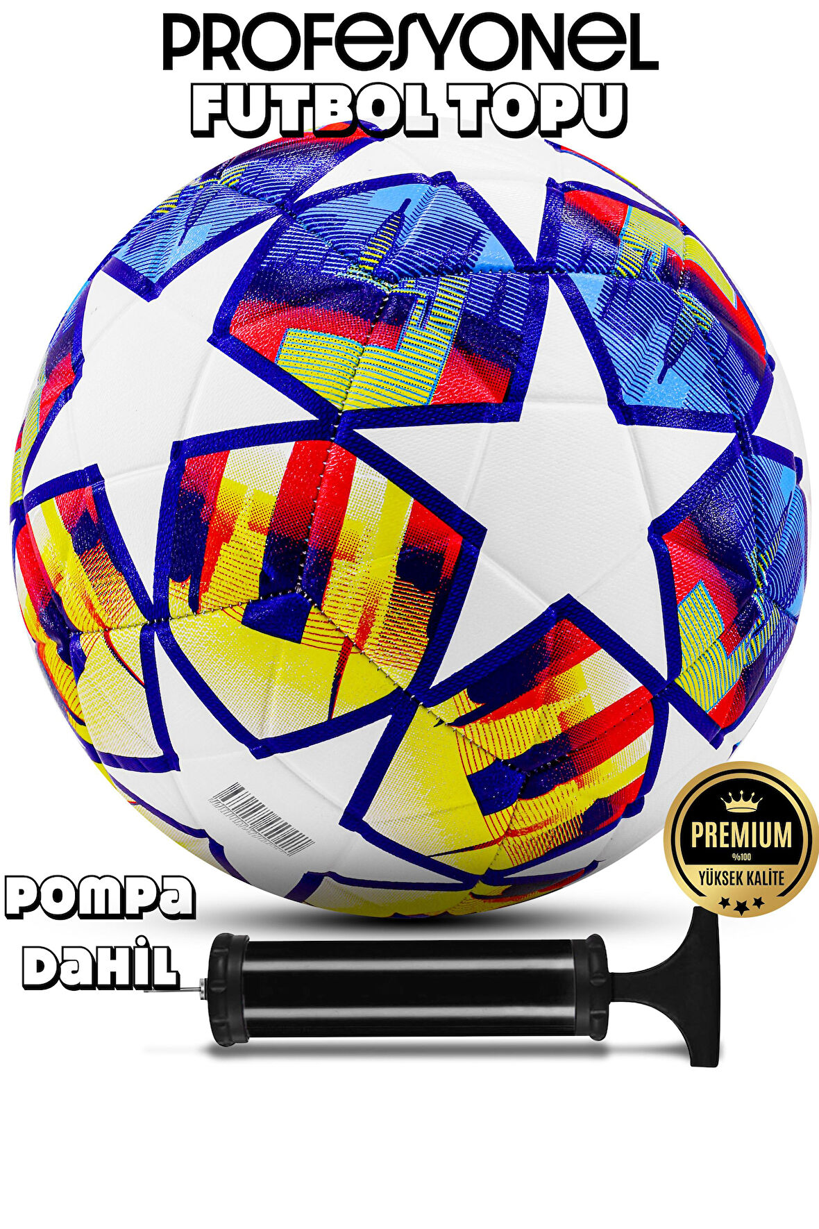 Telvesse Futbol Topu FT503 Şampiyonlar Ligi Pompalı Set Sert Zemin Halı Saha Futbol Topu No:5