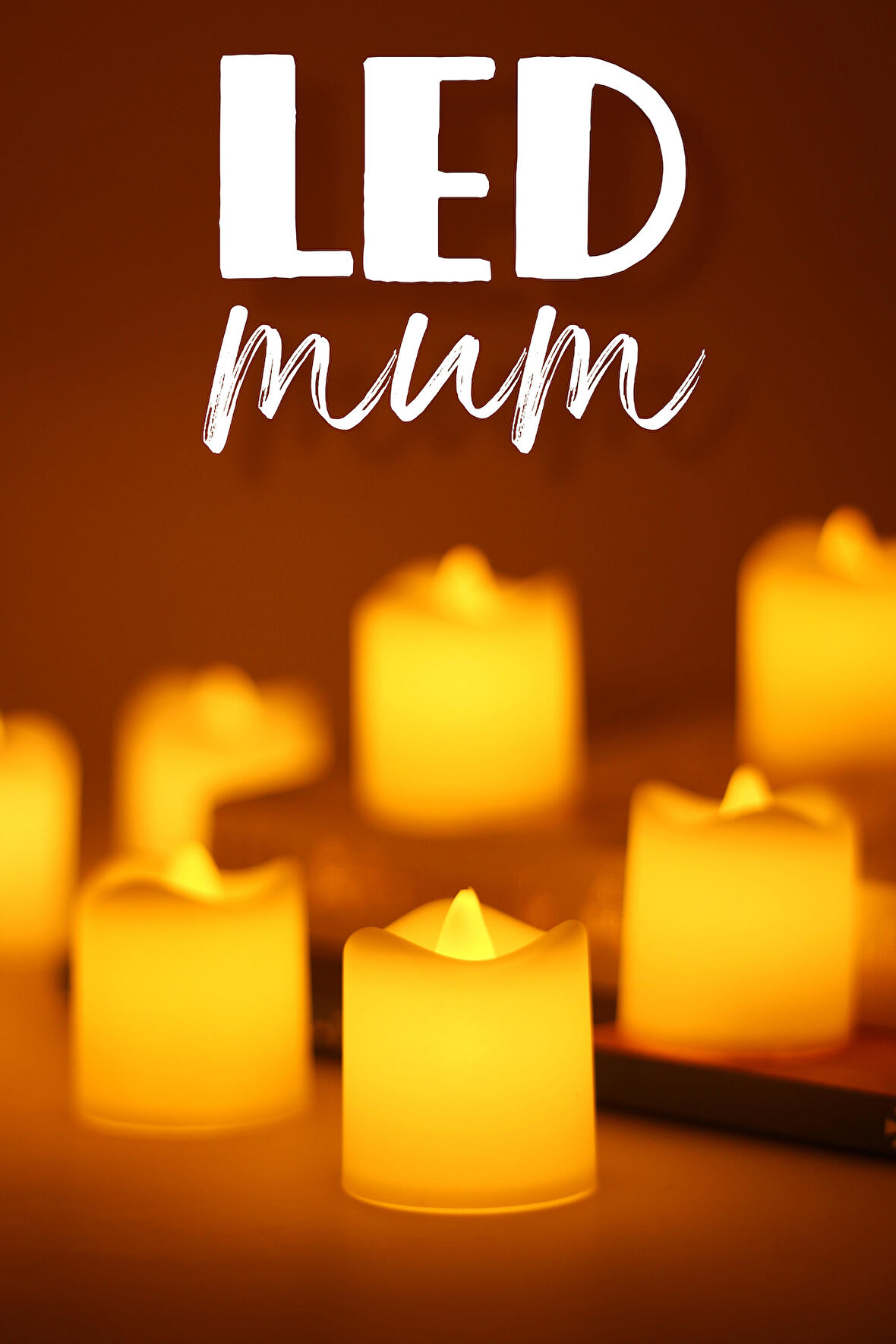 8 Adet Mat Beyaz Mini Led Mum Seti Pilli Dumansız Alevli Ledli Dekoratif Yapay Mum Dekor Işığı