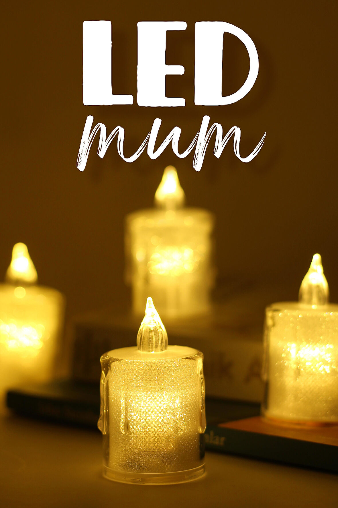 4 Adet Eriyen Mini Led Mum Seti Pilli Dumansız Alevli Ledli Dekoratif Yapay Mum Dekor Işığı 6cm