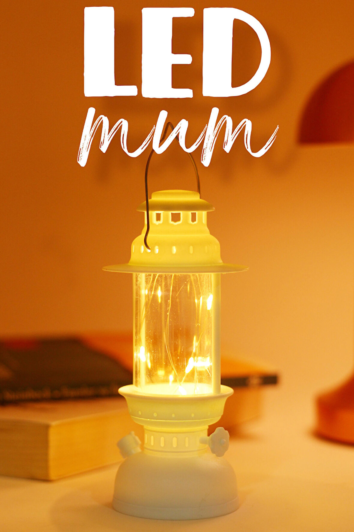 Led Mum Kamp Lambası Tipi Pil Dahil Dumansız Alev Ledli Yapay Dekoratif Mum Dekor Işığı Beyaz PT437