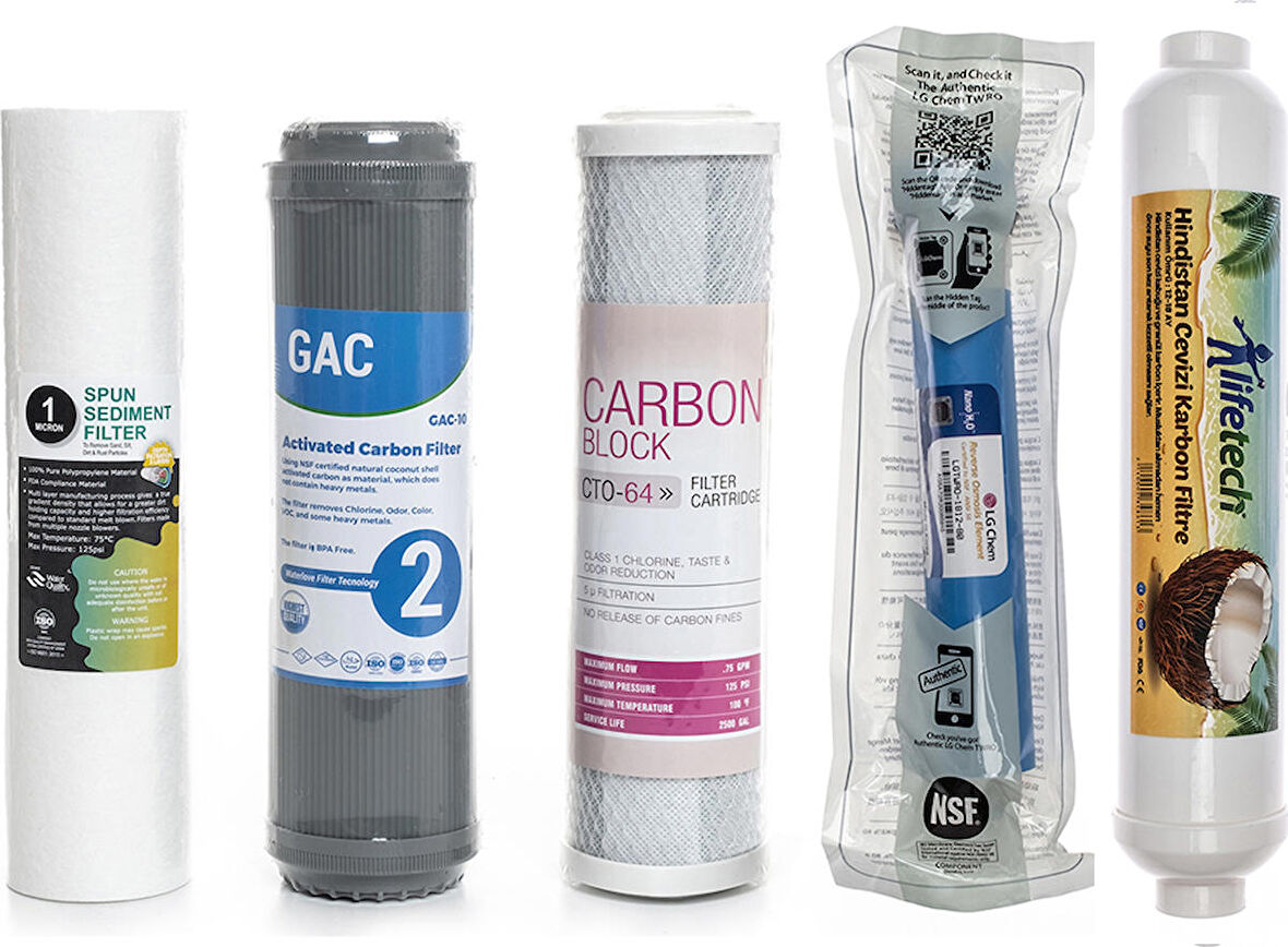 Sulook Açık Kasa Su Arıtma Cihazlarına Uyumlu 5'li Filtre Seti Lg Membranlı