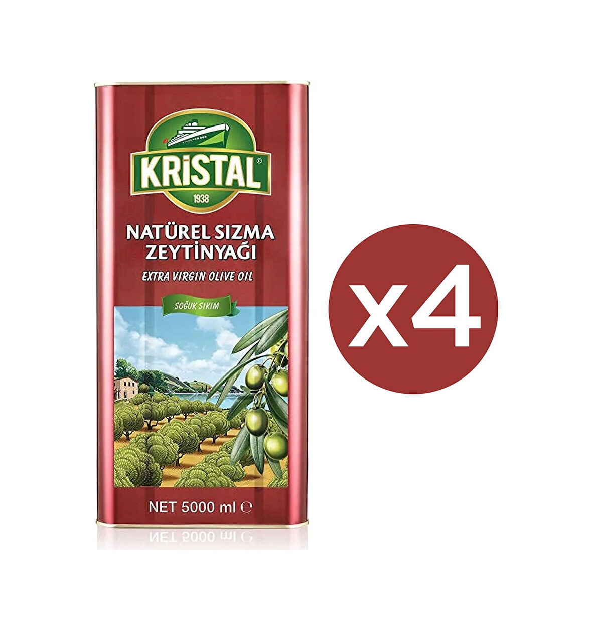 Kristal Natürel Sızma Zeytinyağı Teneke Dg 4 x 5 L