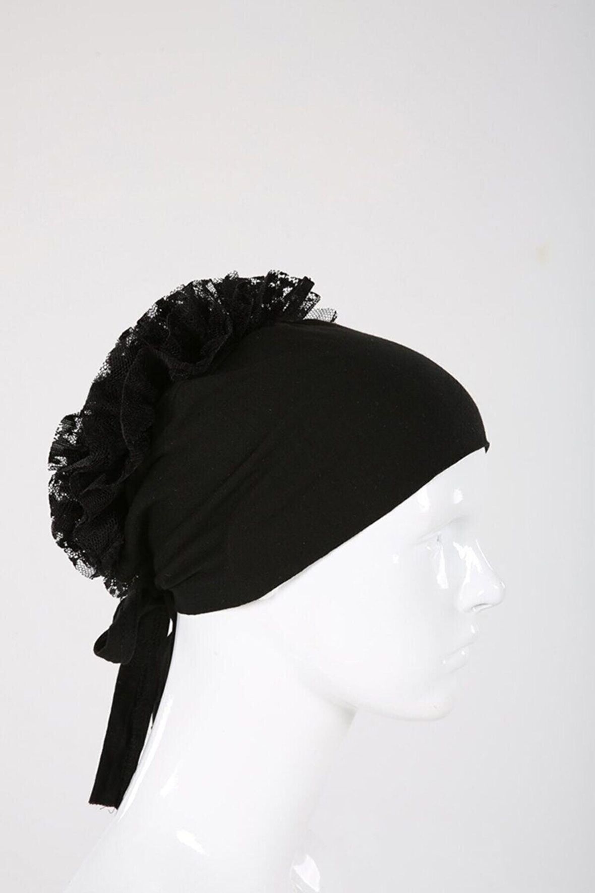 Kadın Siyah Penye Topuz Bone