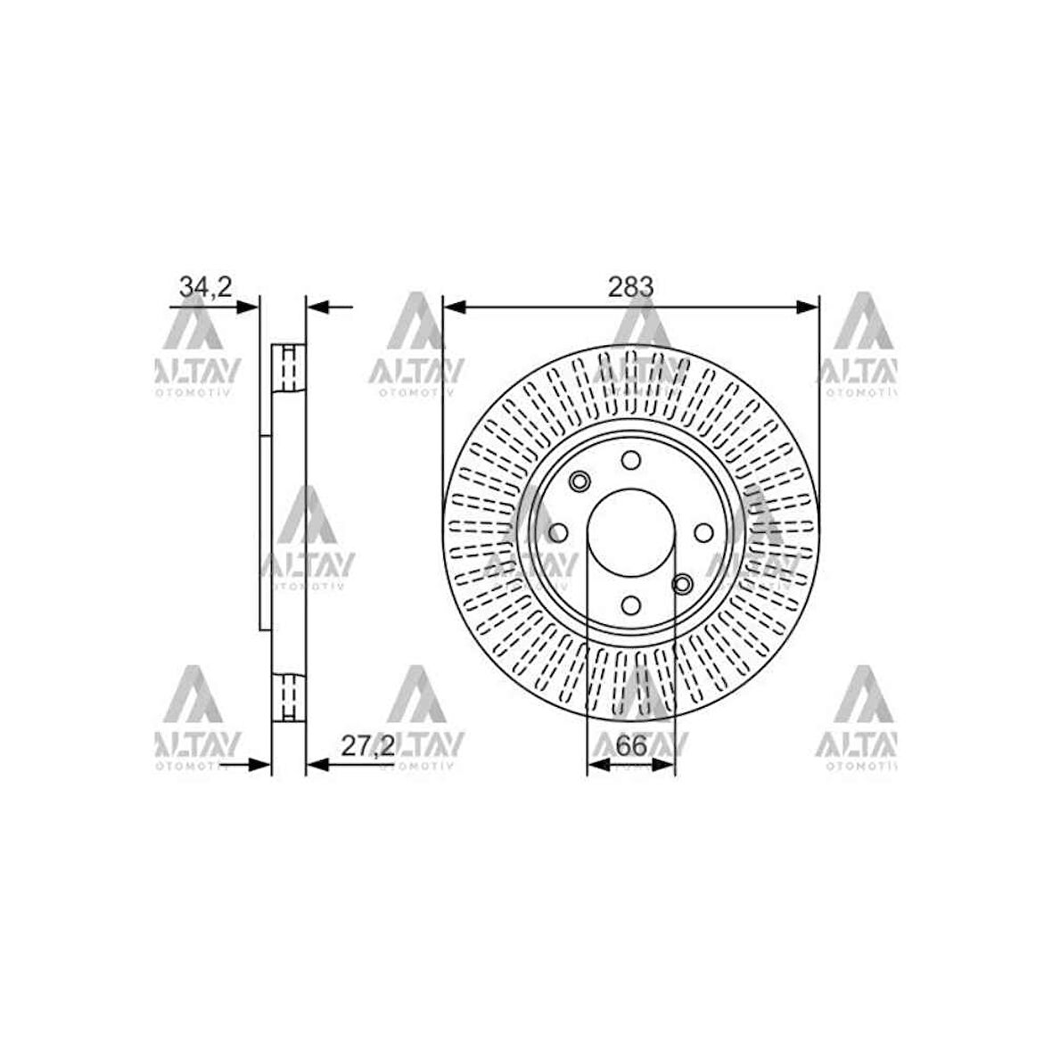 FREN DISKI PARTNER 08= / BERLINGO 08= / C4 04-09 / 207 06-12 / 307 00-07 CORSA F / CROSLAND X / MOKKA E- ÖN HAVALI  283-4