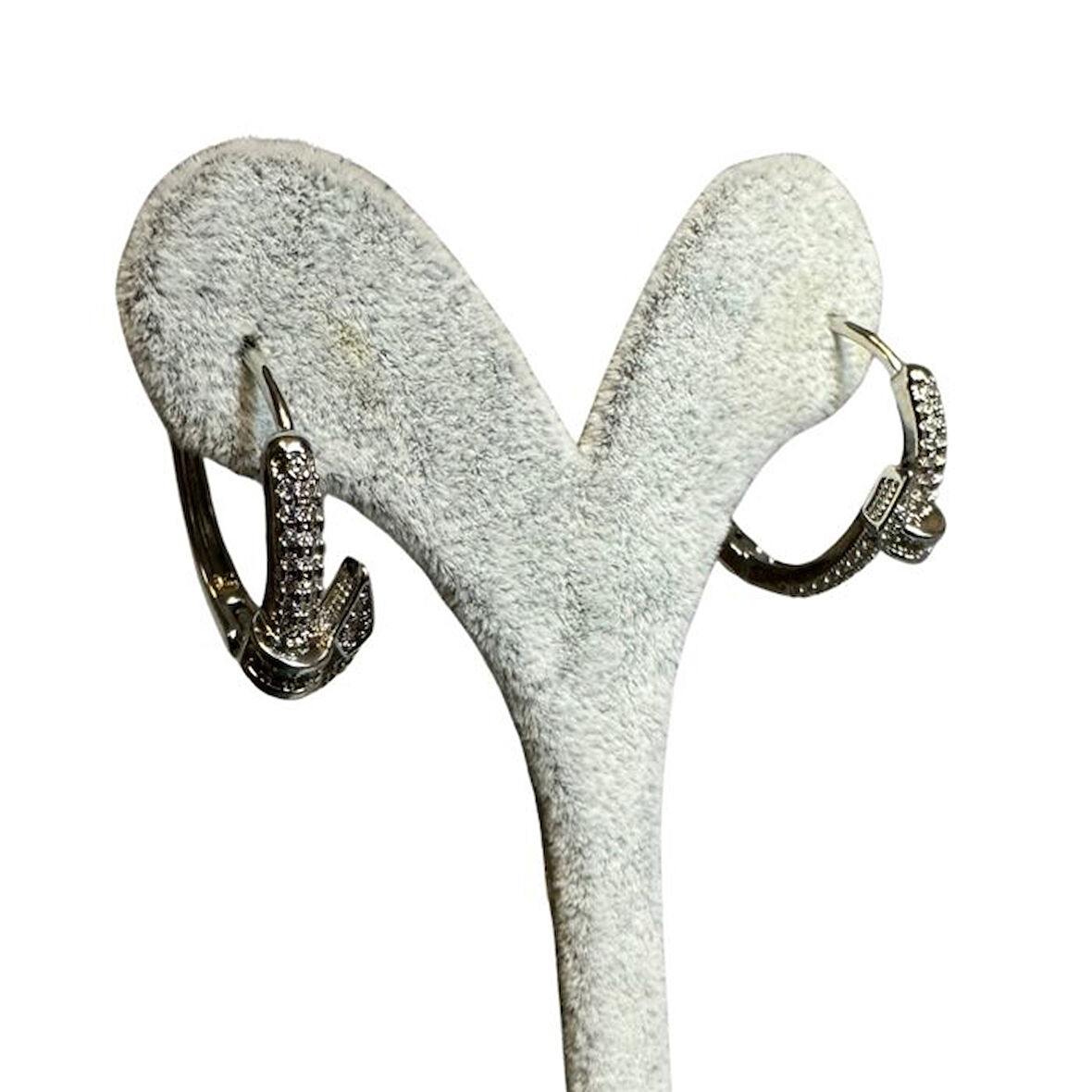 Uretti - İREM 3914 Zirkon Taşlı Çivi Model Çelik Küpe