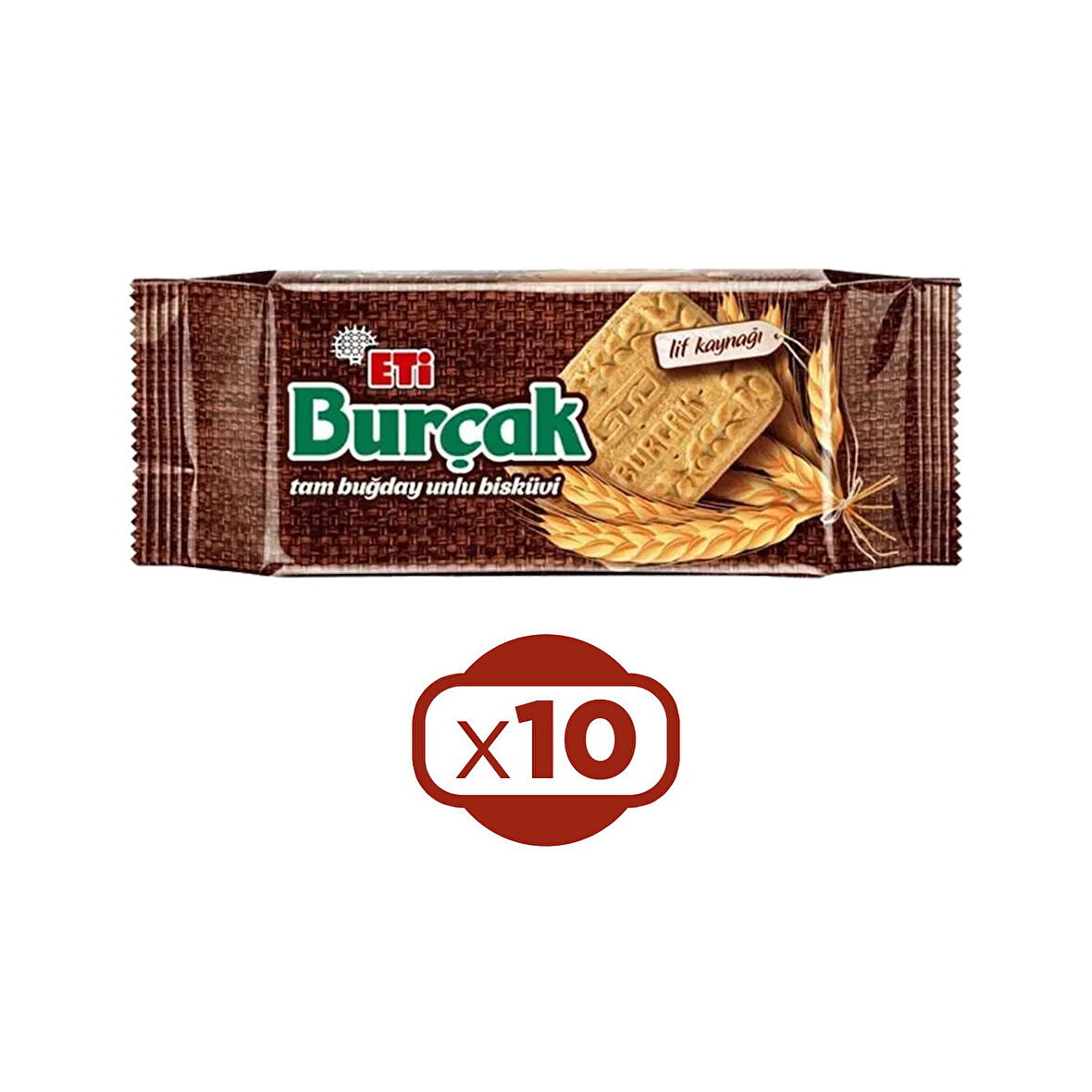 Eti Burçak Tam Buğday Unlu Bisküvi 131 g x 10 Adet