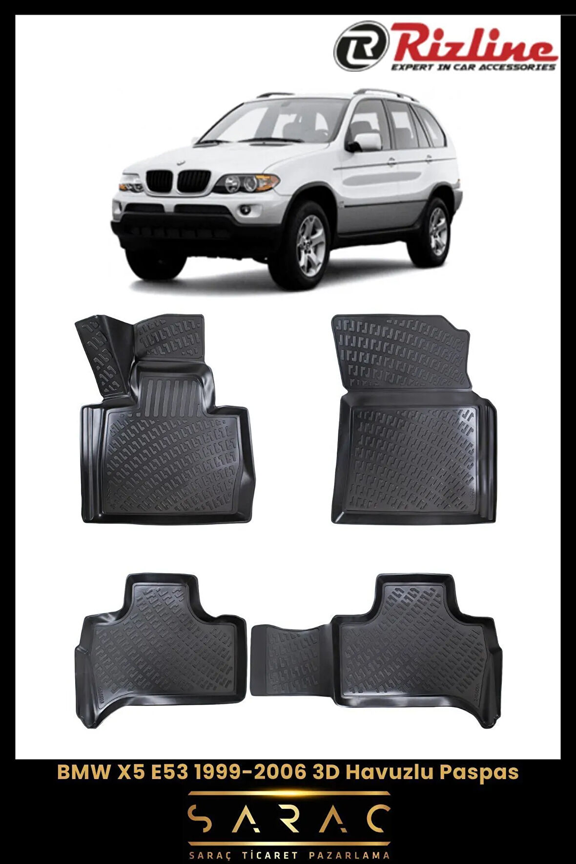 Rizline BMW X5 E53 2004 Model 3D Havuzlu Paspas