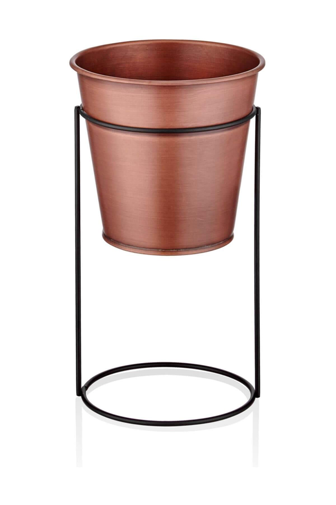 The mia bakır kaplama ayaklı çiçeklik - 30 cm ayaklı saksı