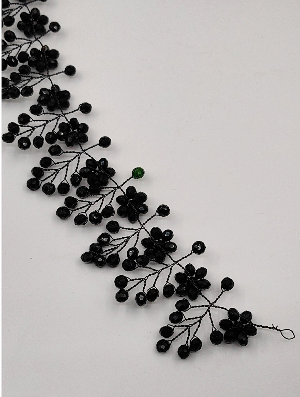 Boncuklu, Çiçekli Kristal Gelin Tacı Saç Ve Türban Aksesuarı