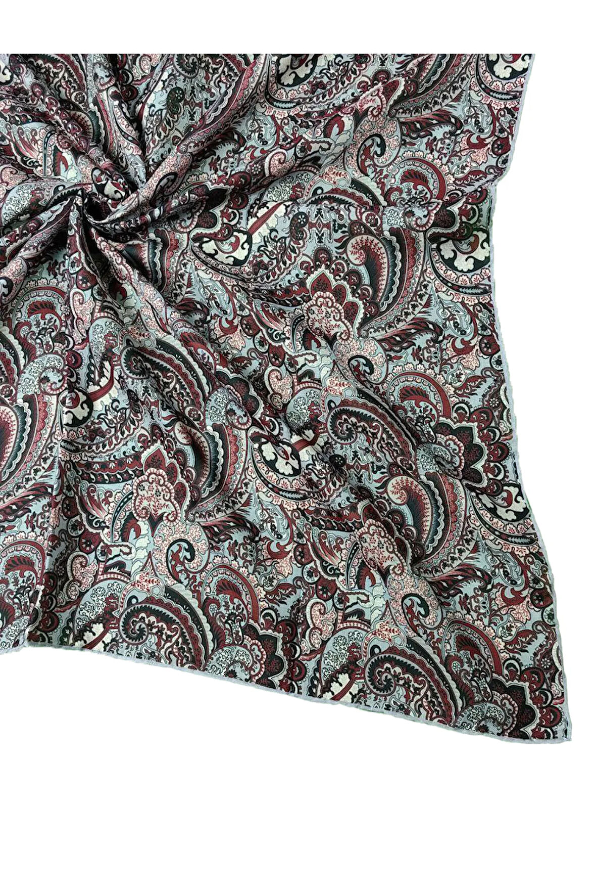 Ebruli Pamuklu Etnik Desenli Soft Eşarp – 90x90 cm