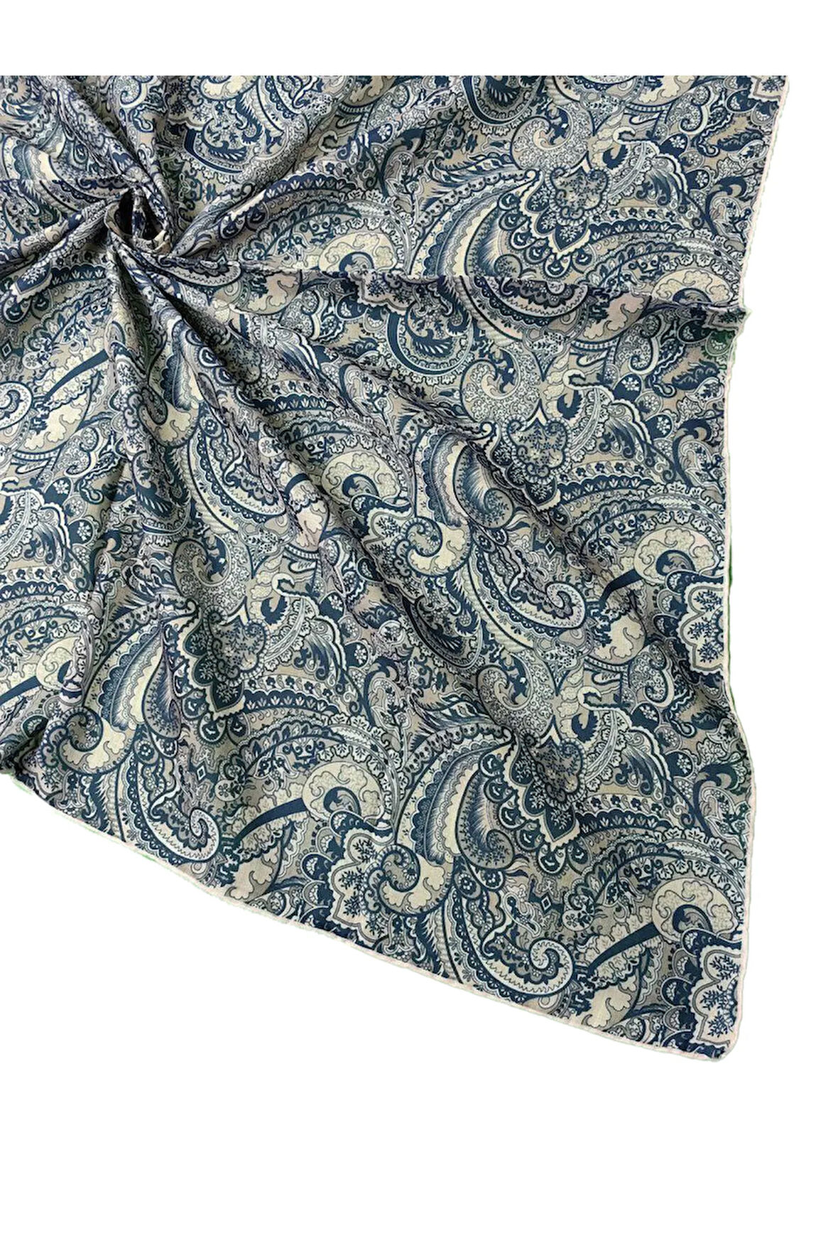 Ebruli Pamuklu Etnik Desenli Soft Eşarp – 90x90 cm