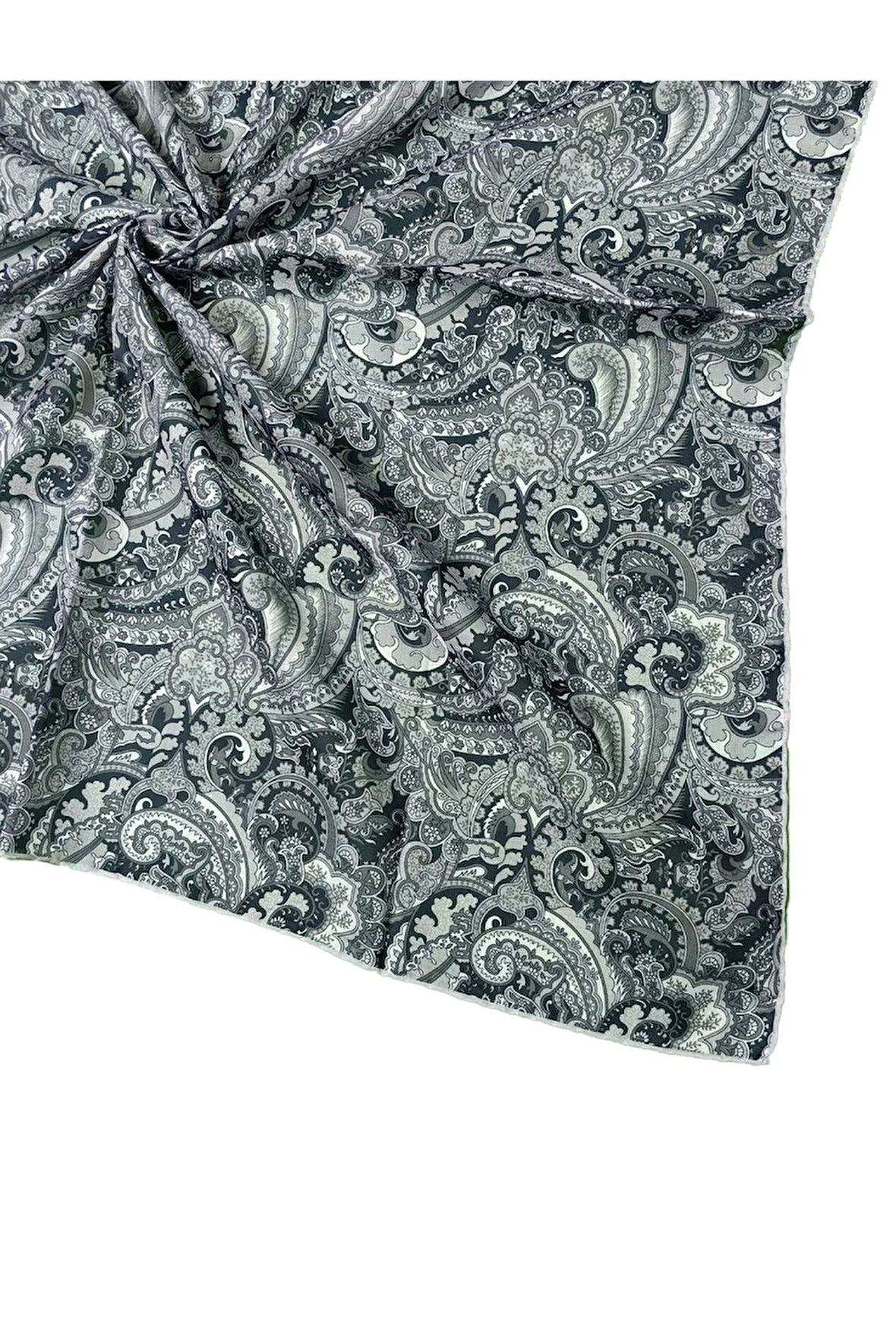 Ebruli Pamuklu Etnik Desenli Soft Eşarp – 90x90 cm