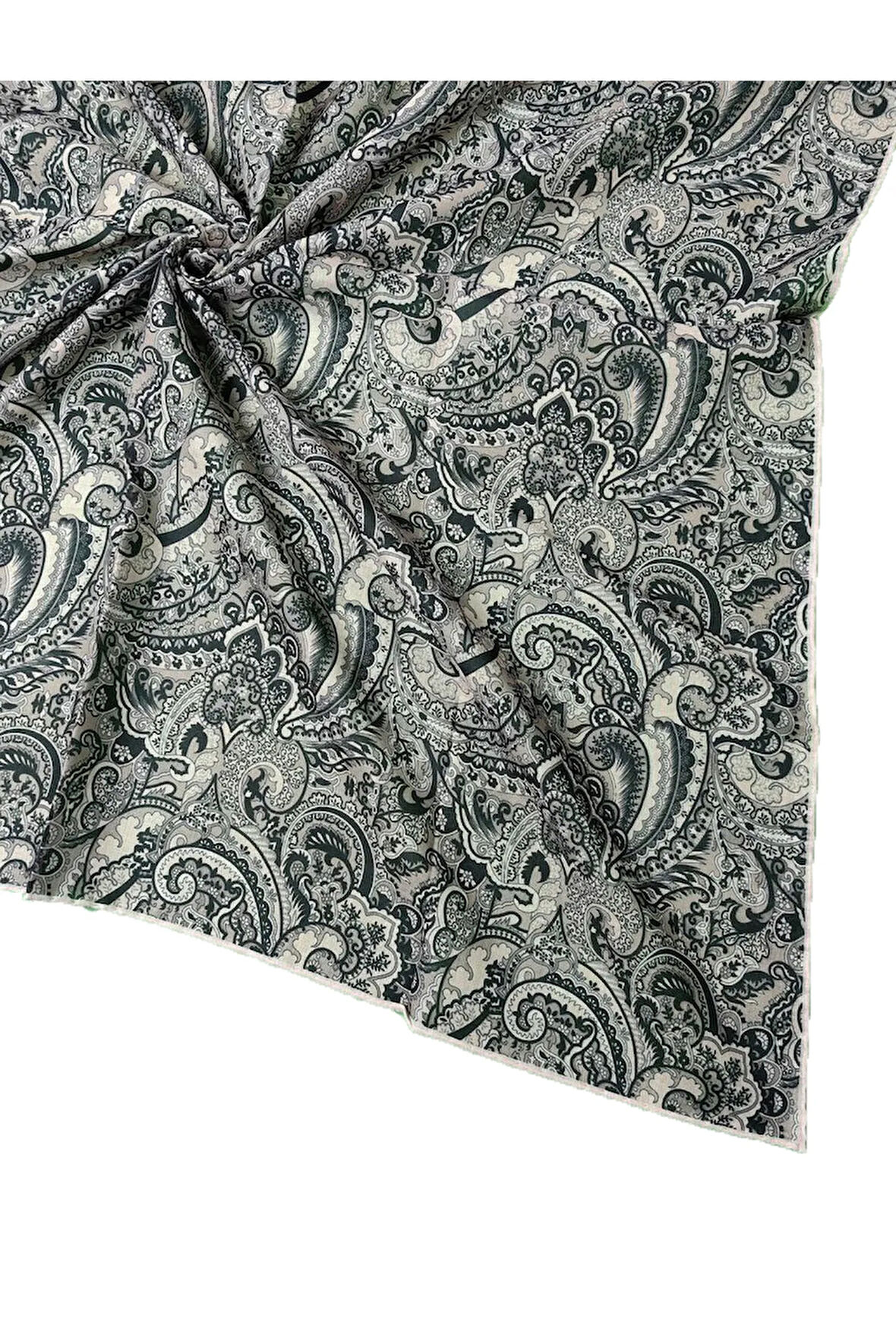 Ebruli Pamuklu Etnik Desenli Soft Eşarp – 90x90 cm