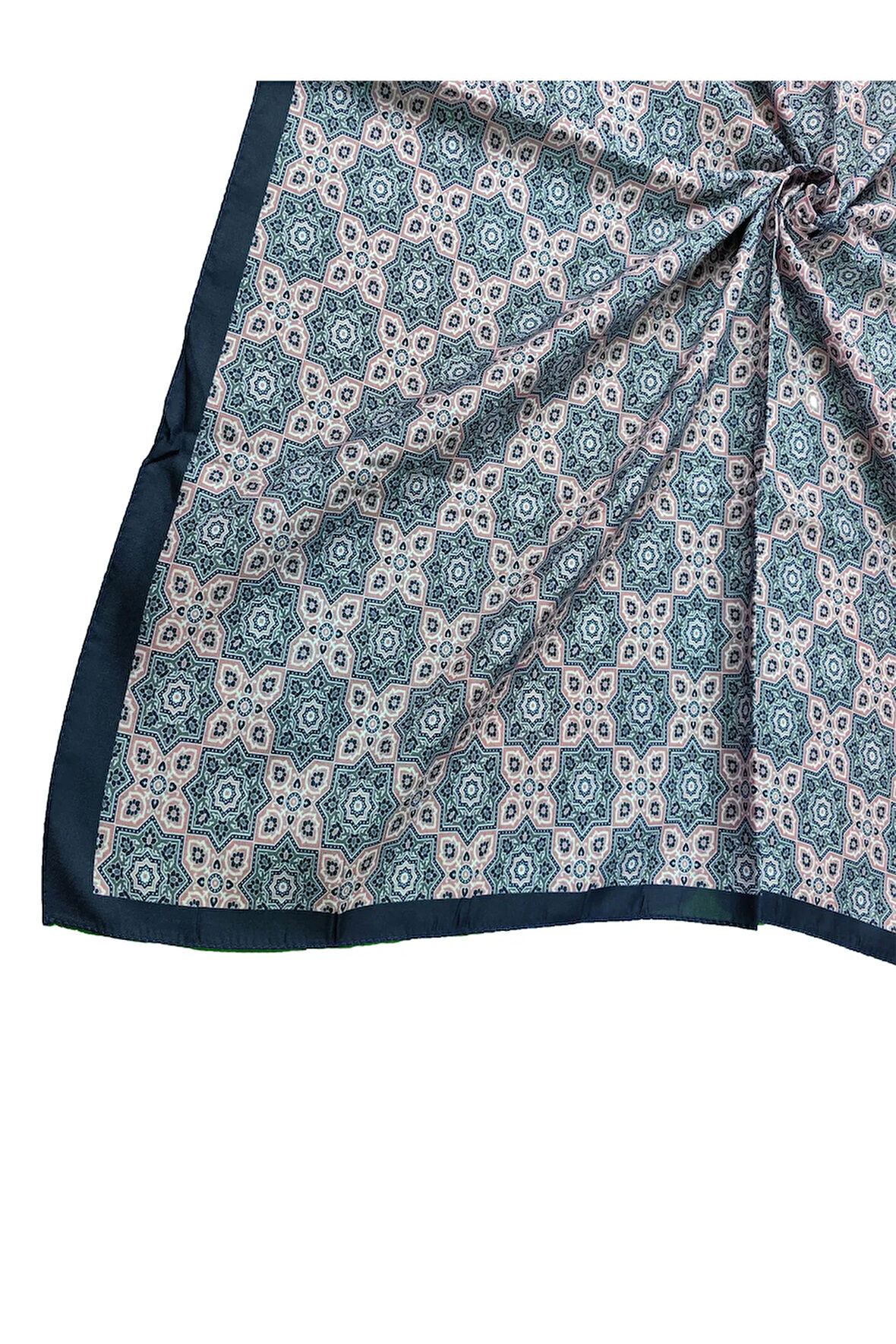 Ebruli Pamuklu Etnik Desenli Soft Eşarp – 90x90 cm