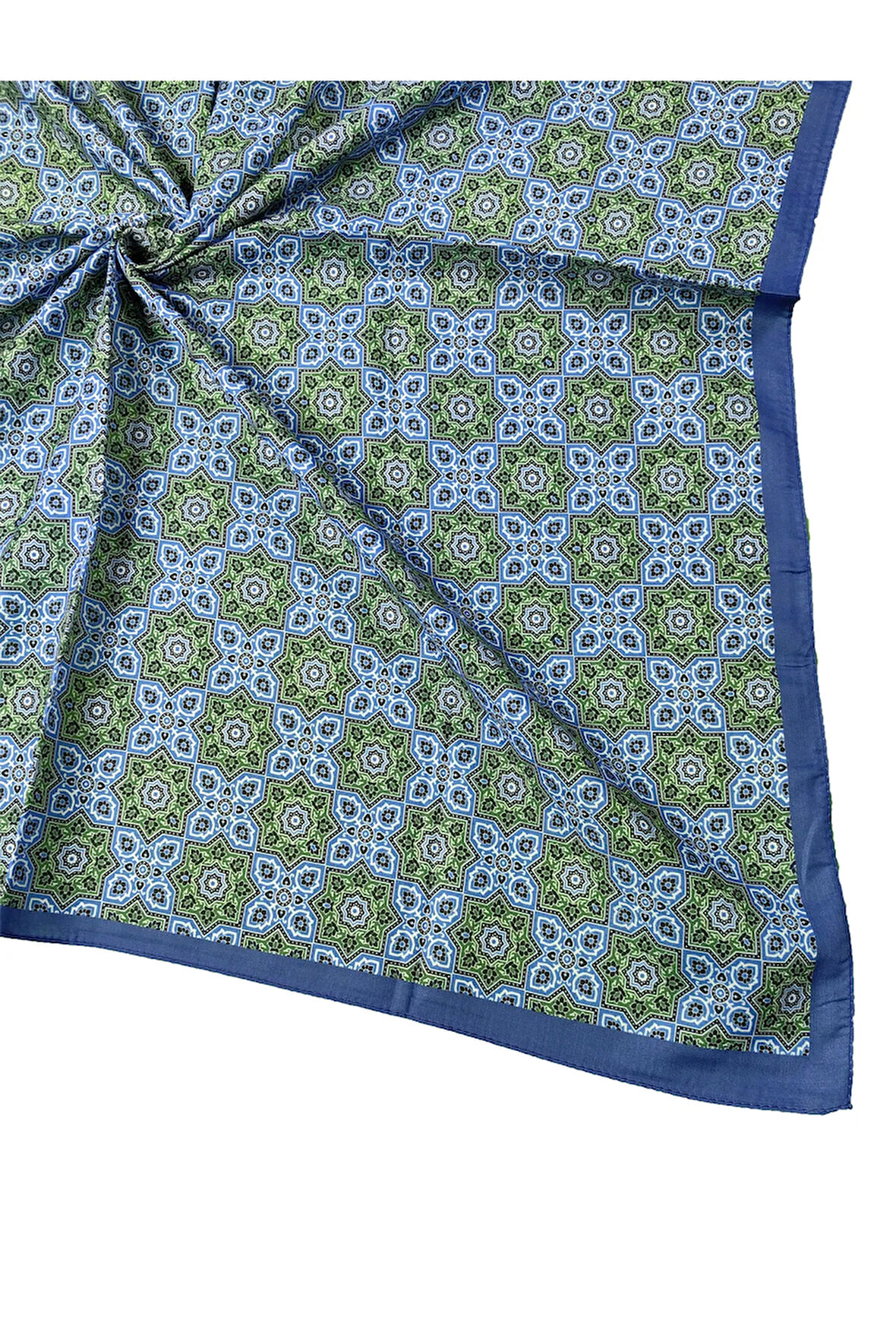 Ebruli Pamuklu Etnik Desenli Soft Eşarp – 90x90 cm