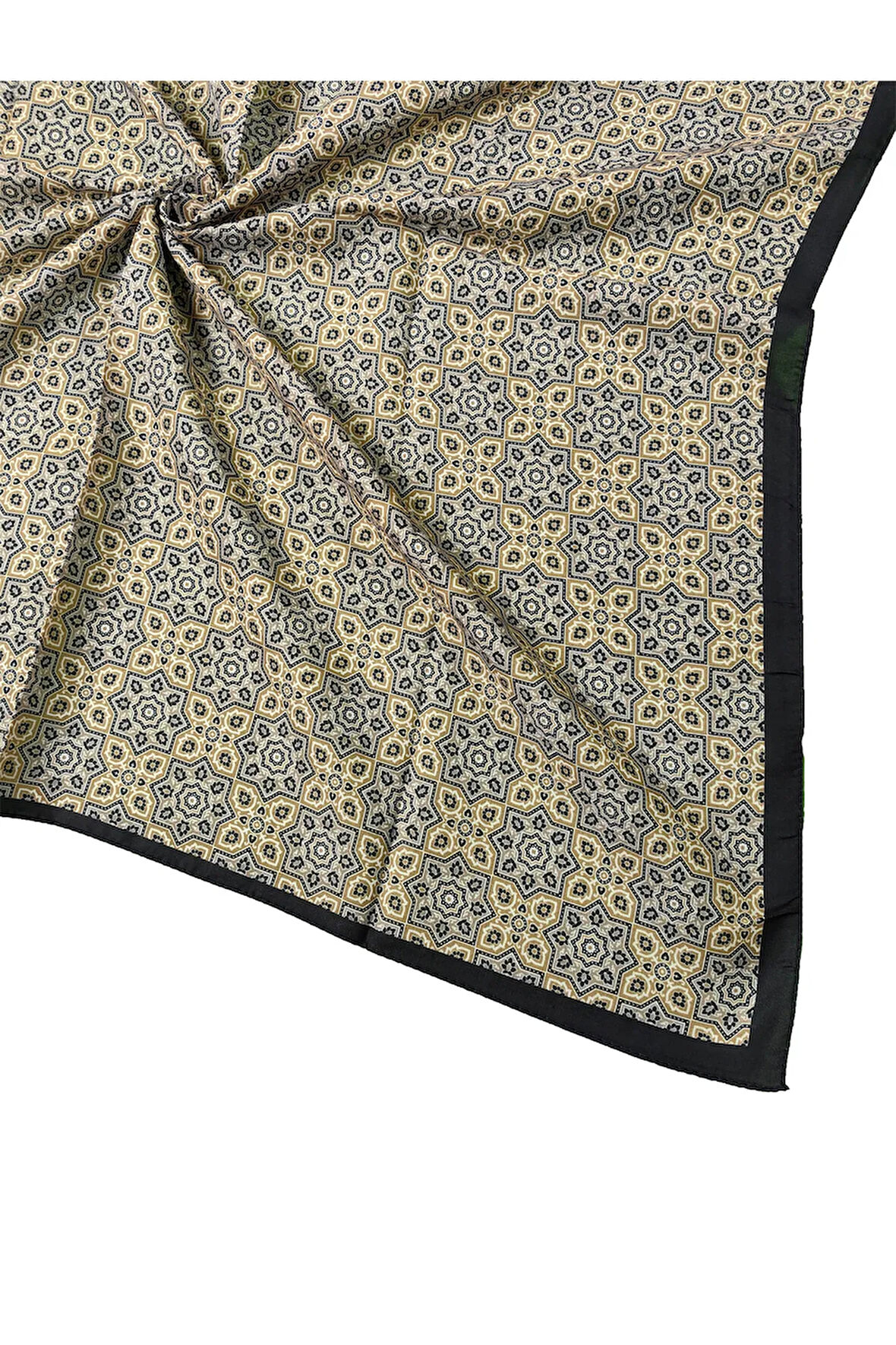 Ebruli Pamuklu Etnik Desenli Soft Eşarp – 90x90 cm