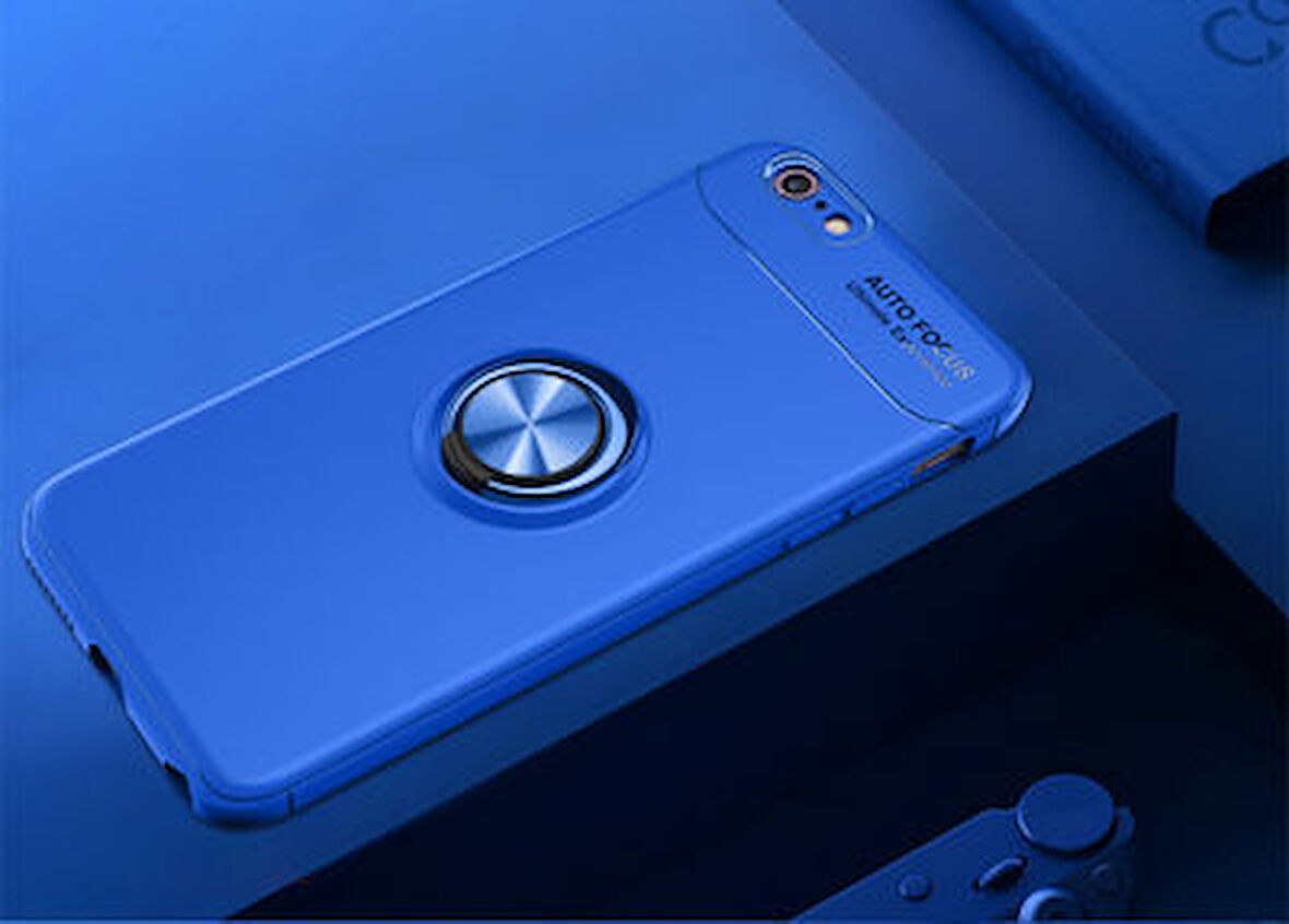 iPhone 6 Plus Ultra Koruma Sağlayan Stant Özellikli Yüzüklü Ravel Silikon Kılıf